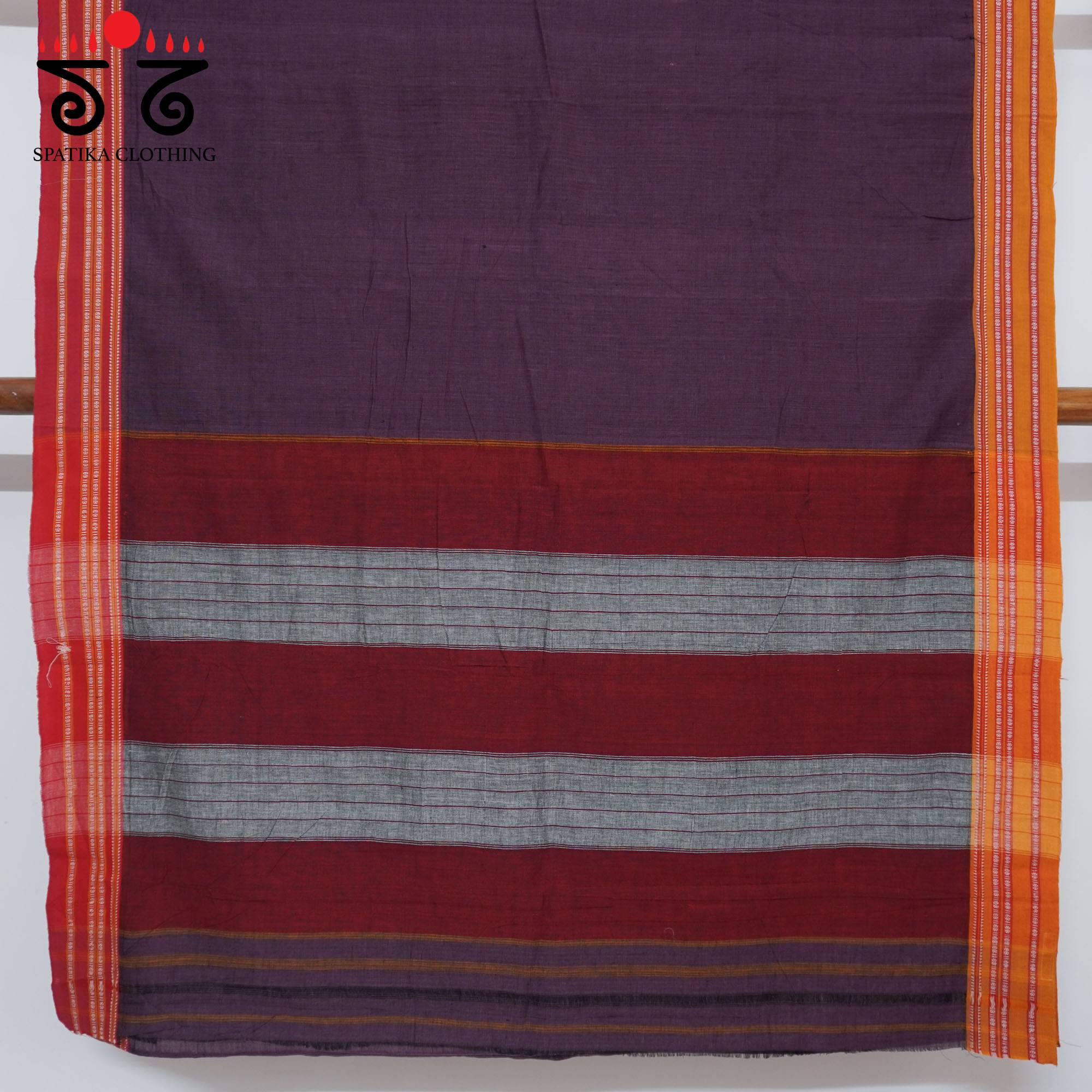 Grape Ilkal Handwoven Cotton Saree - Ikat Blouse