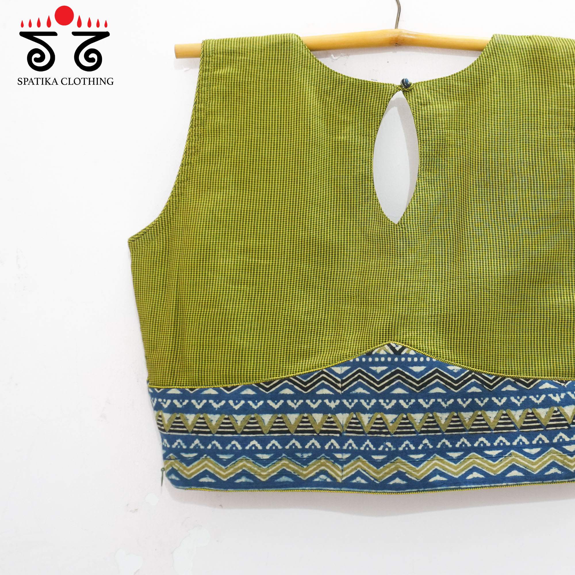 The Khun - Ajrakh sleeveless Blouse