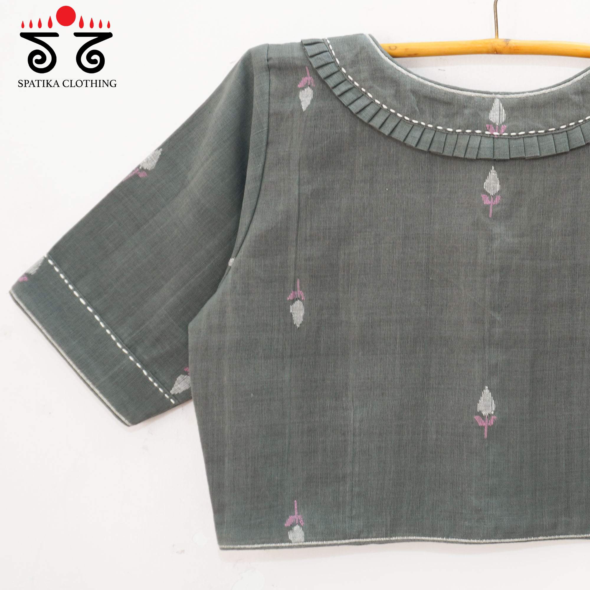 The Frilled Jamdhani Blouse
