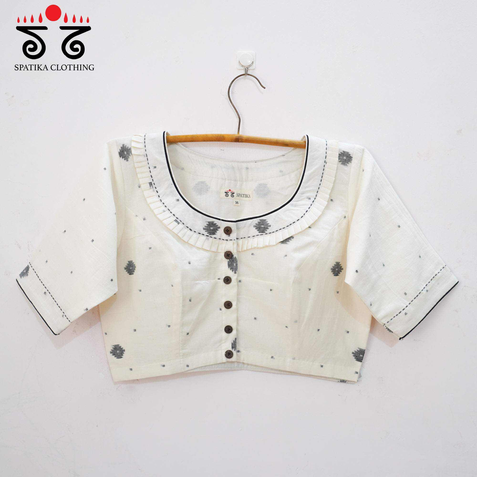The Frilled Jamdhani Blouse