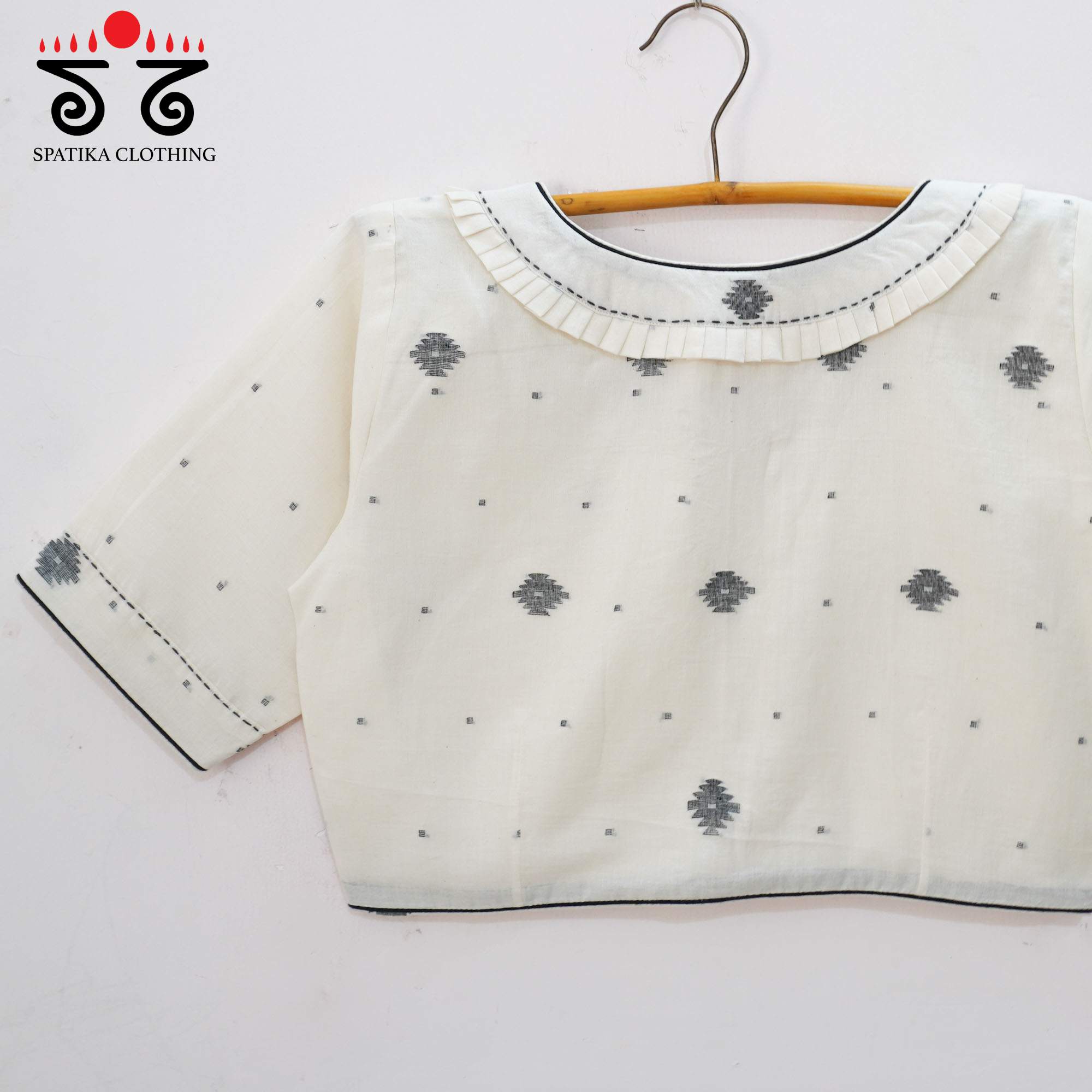 The Frilled Jamdhani Blouse
