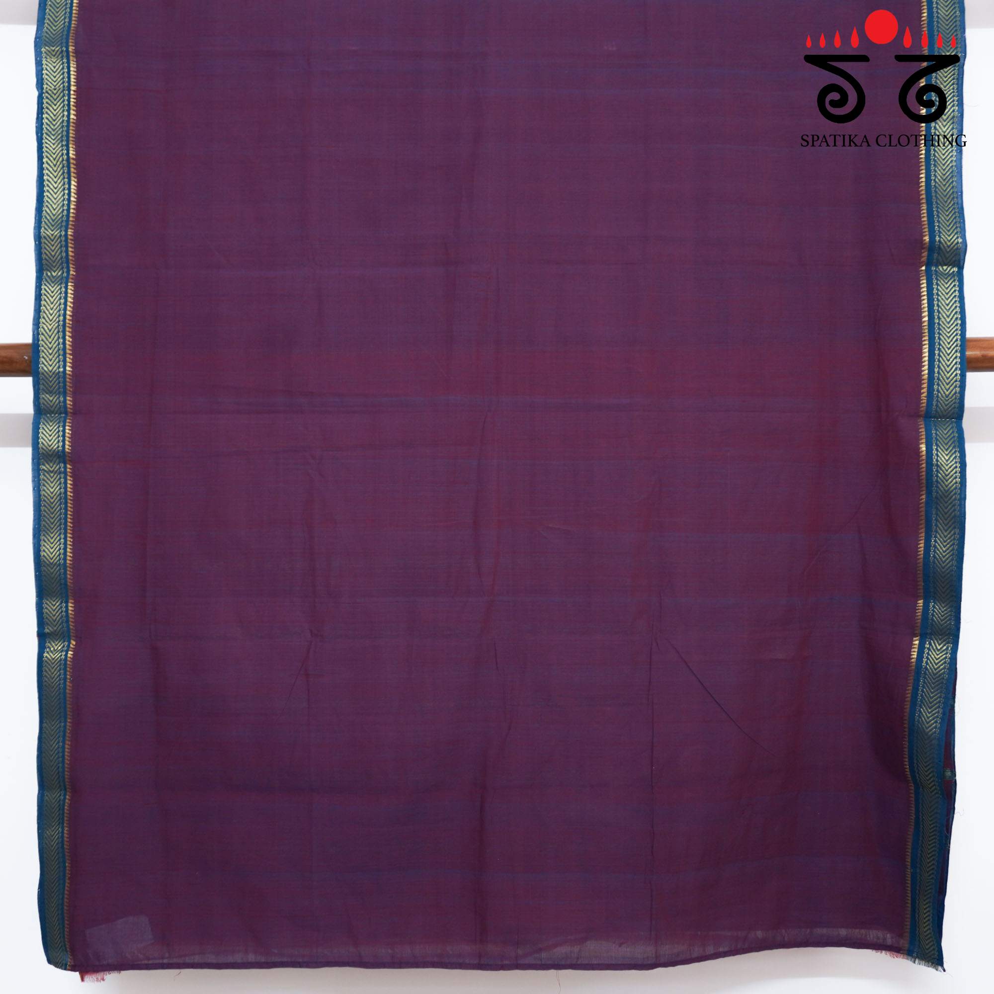 Grape Andhra Handwoven Cotton Saree With Special Blouse