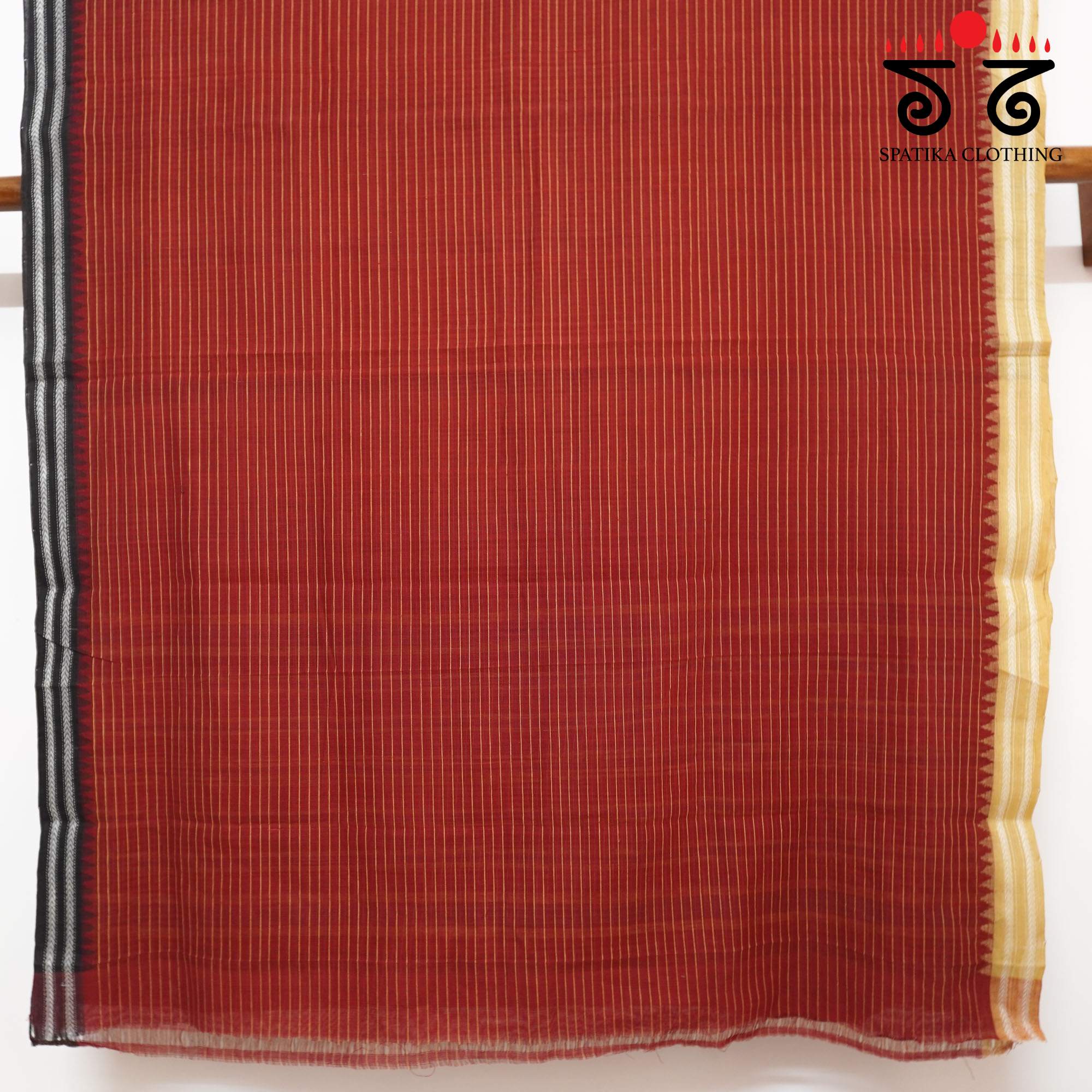 Red Ponduru Handspun Cotton Saree