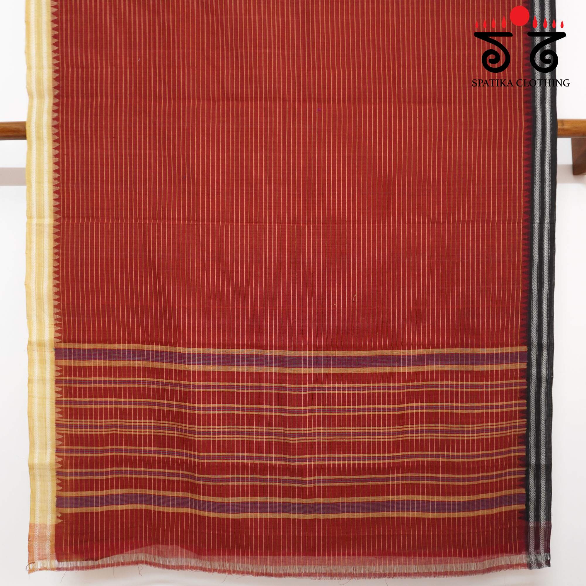 Red Ponduru Handspun Cotton Saree