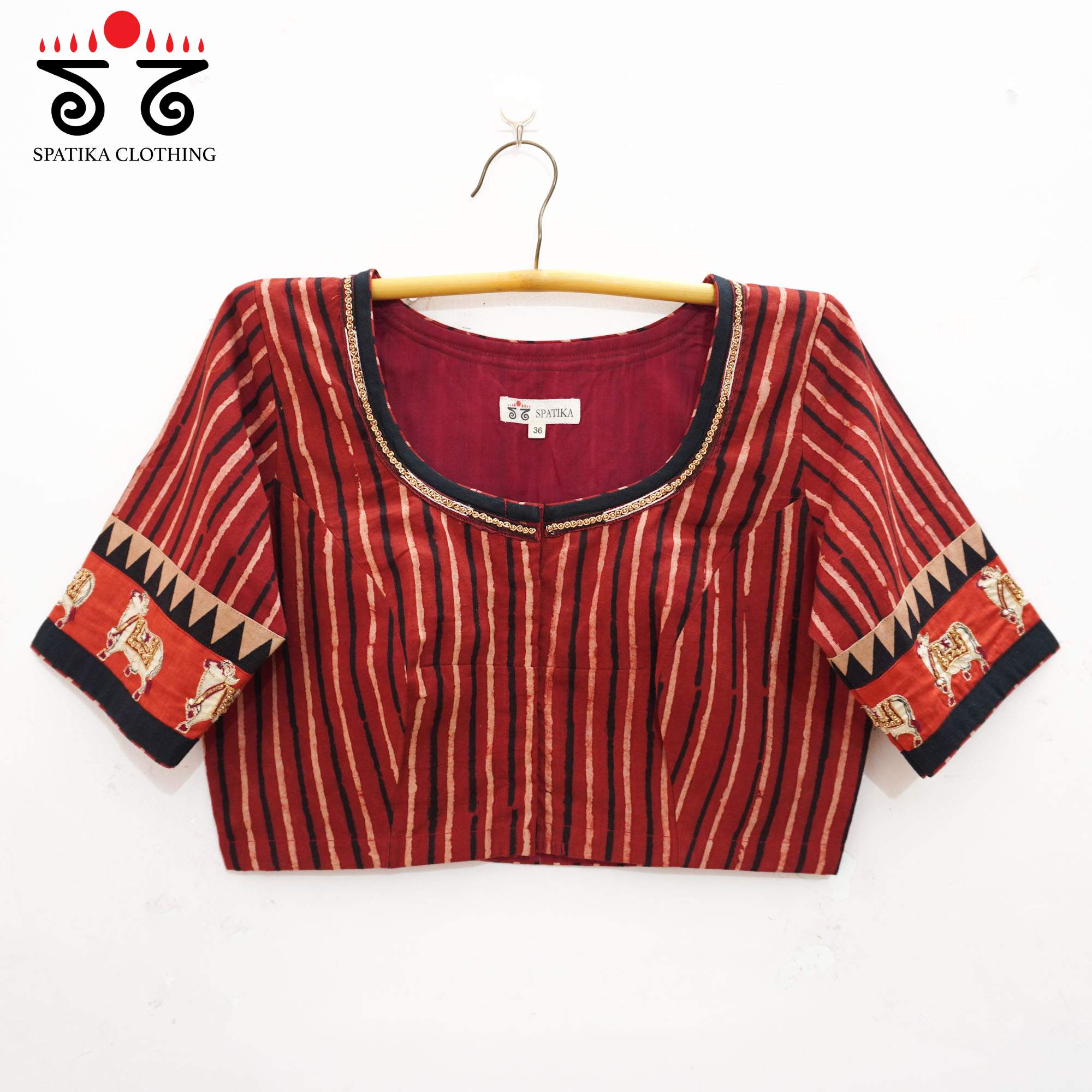Red Ajrakh Pichwai Blouse