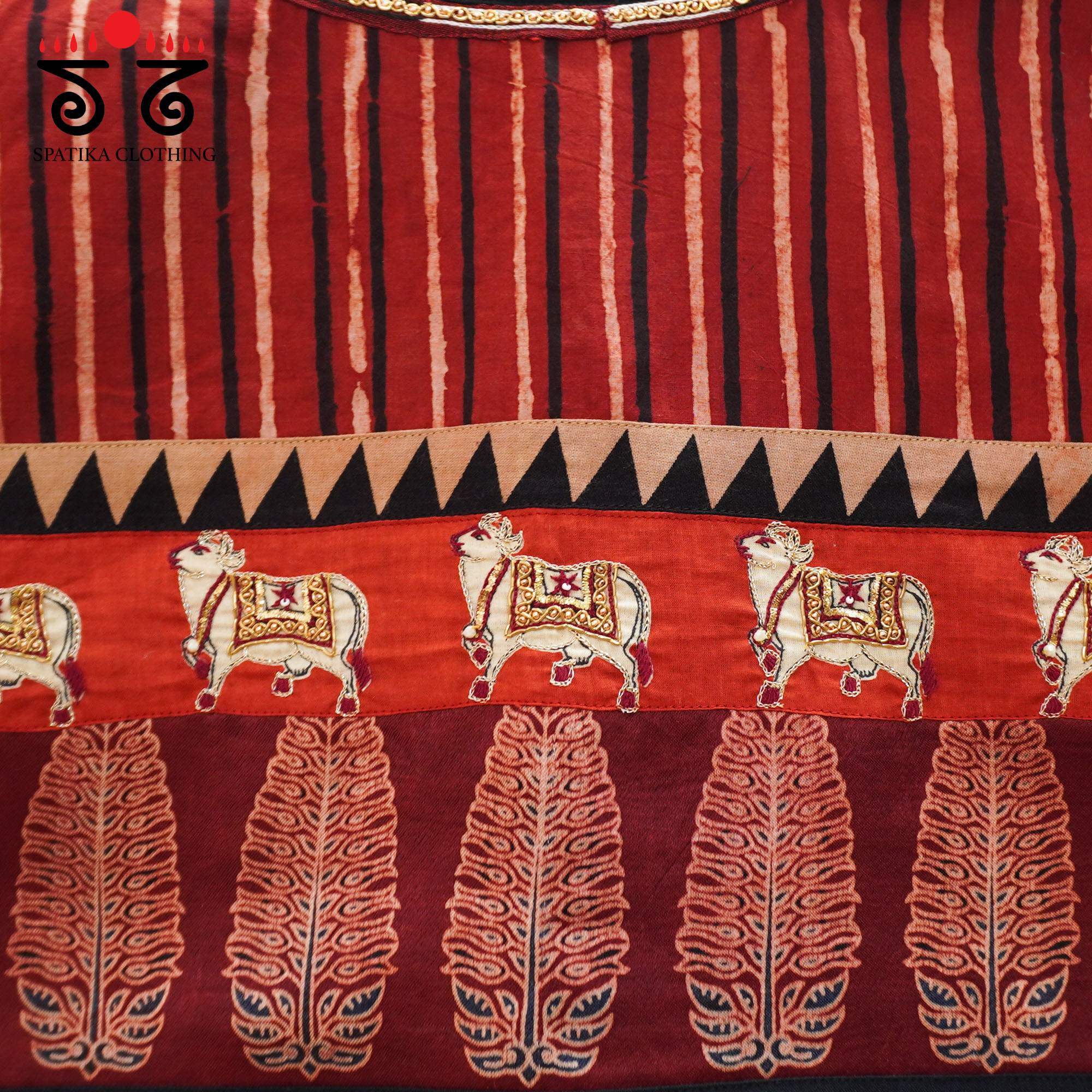 Red Ajrakh Pichwai Blouse
