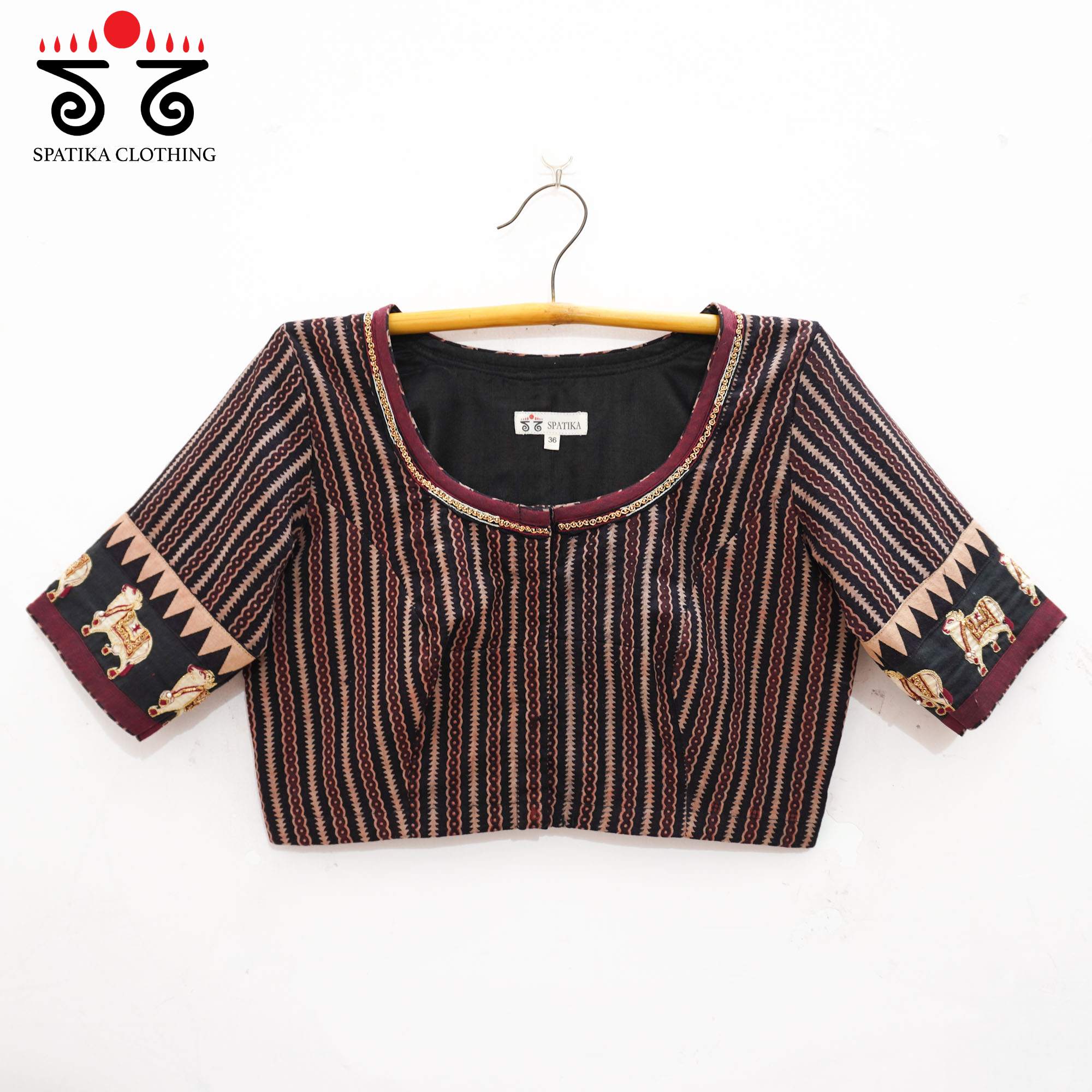 Black Ajrakh Pichwai Blouse