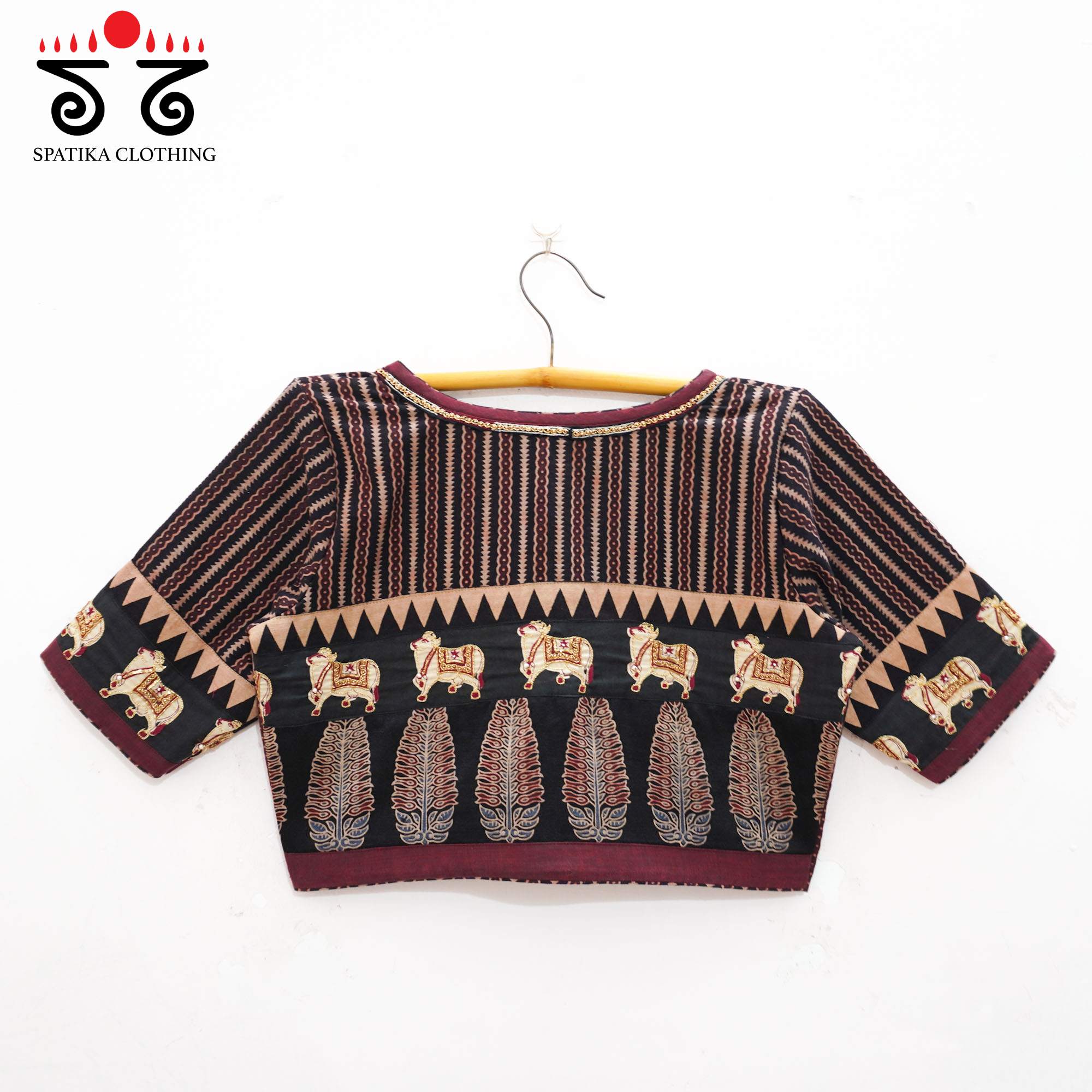 Black Ajrakh Pichwai Blouse