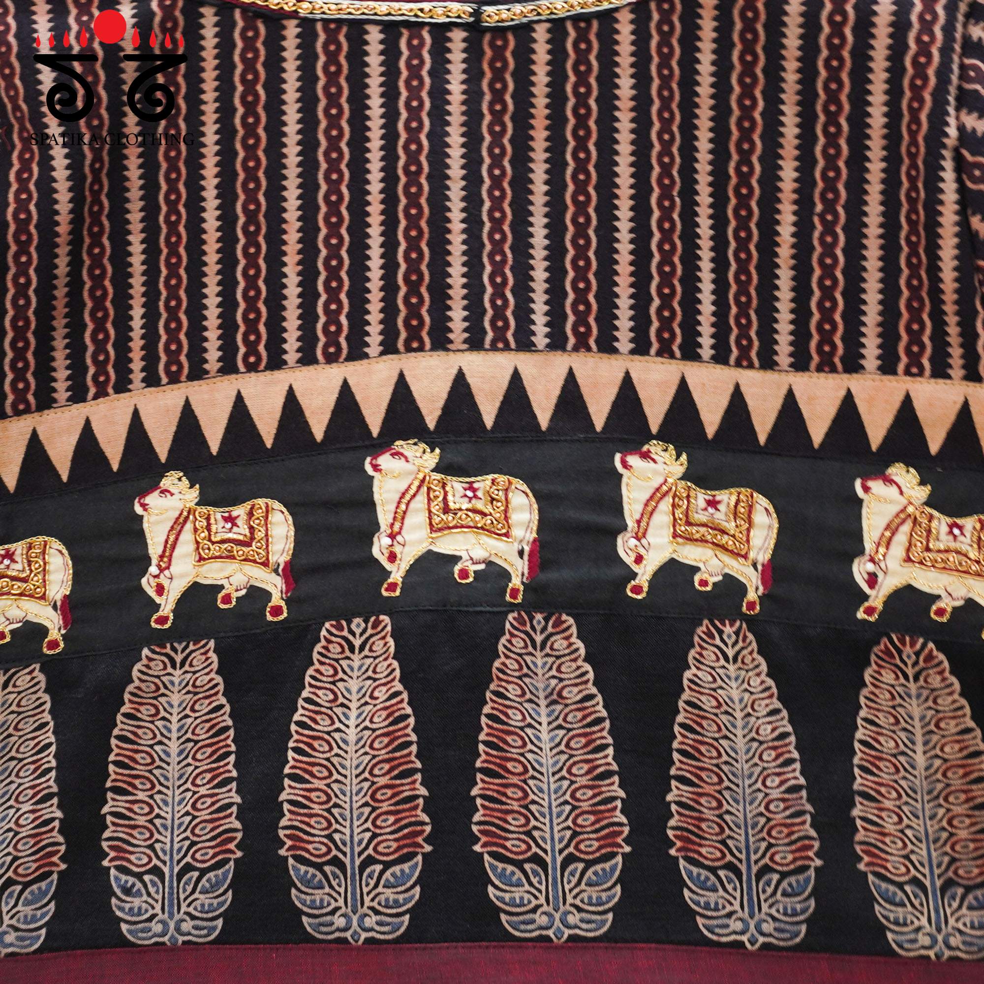 Black Ajrakh Pichwai Blouse
