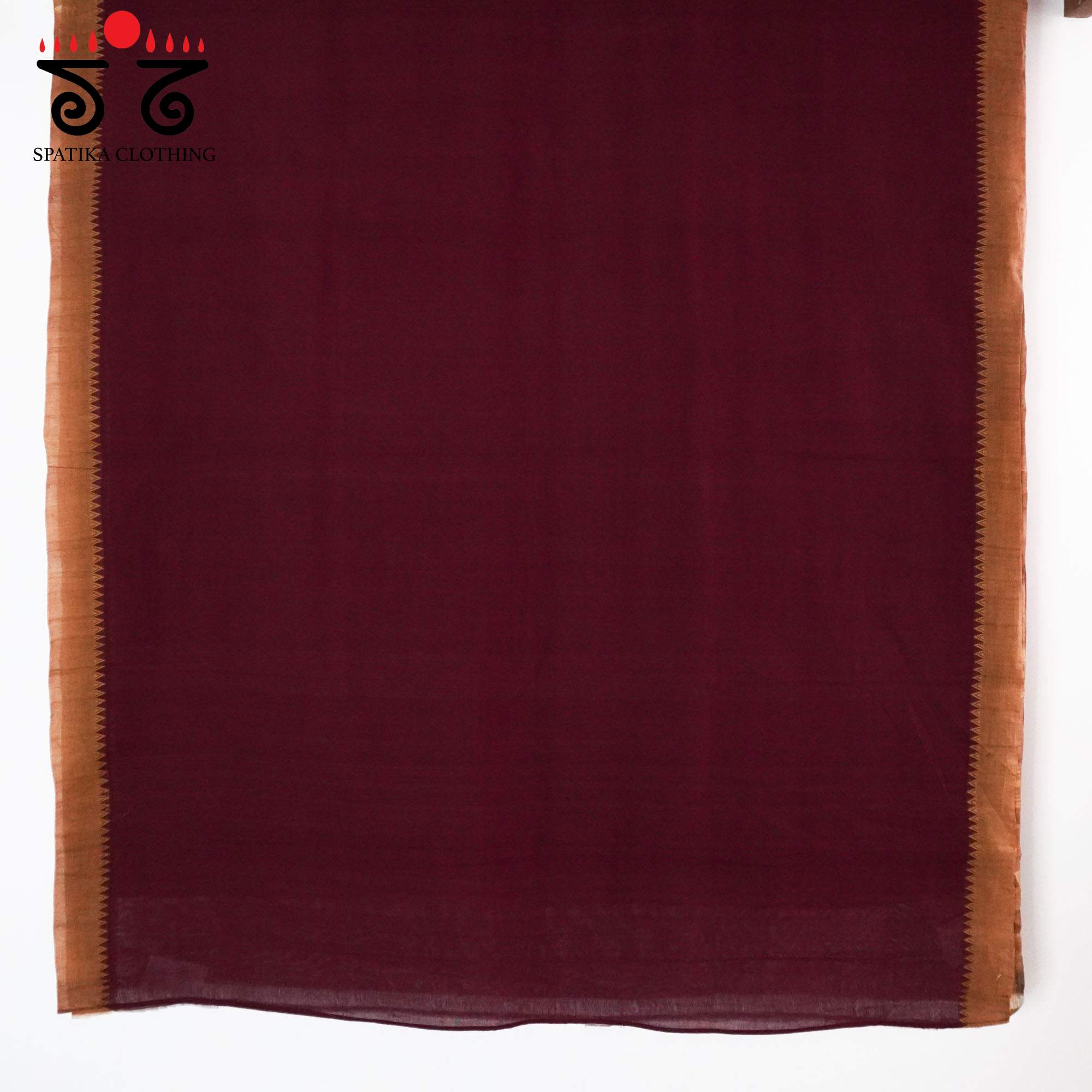Maroon Andhra Handwoven Cotton Saree With Special Blouse