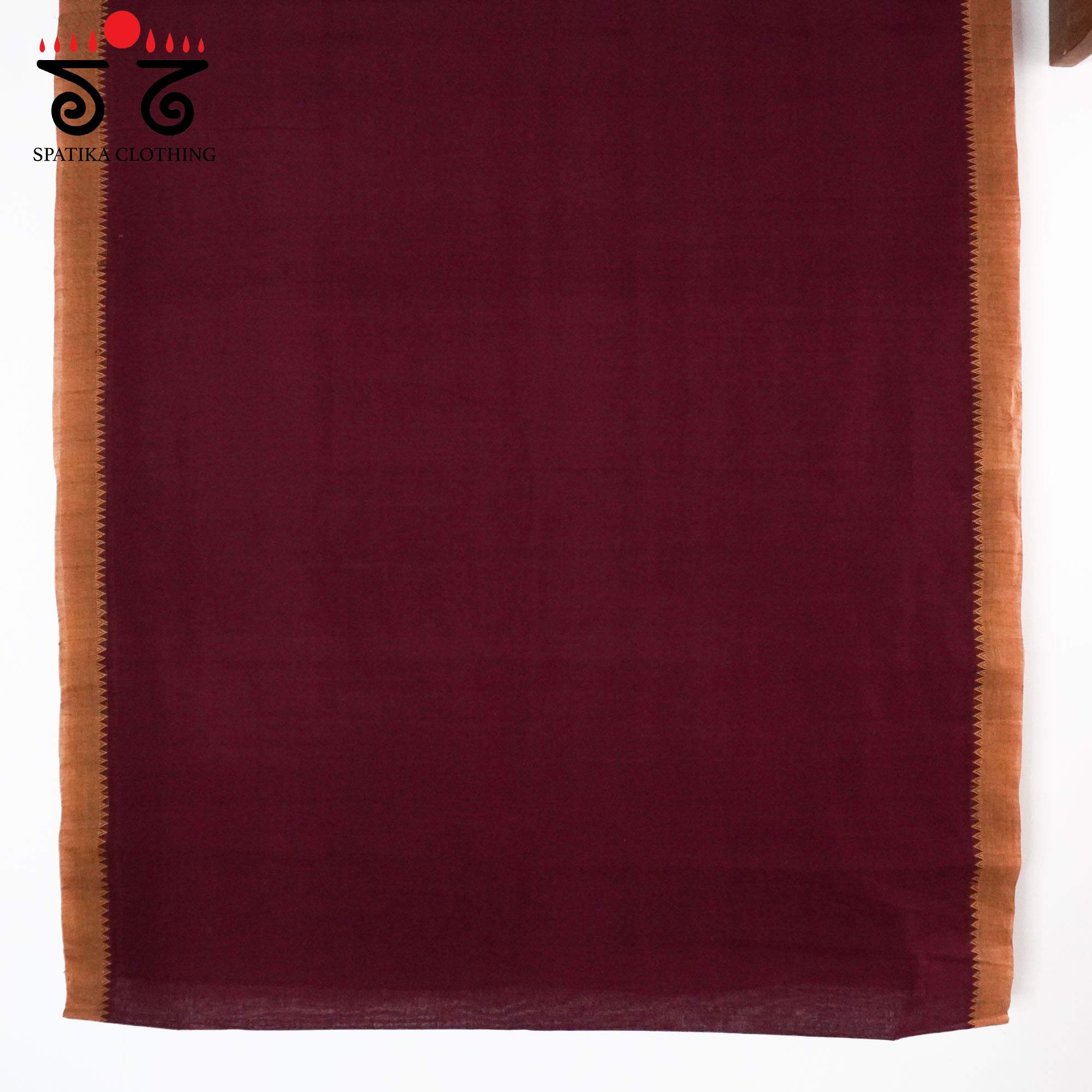Maroon Andhra Handwoven Cotton Saree With Special Blouse