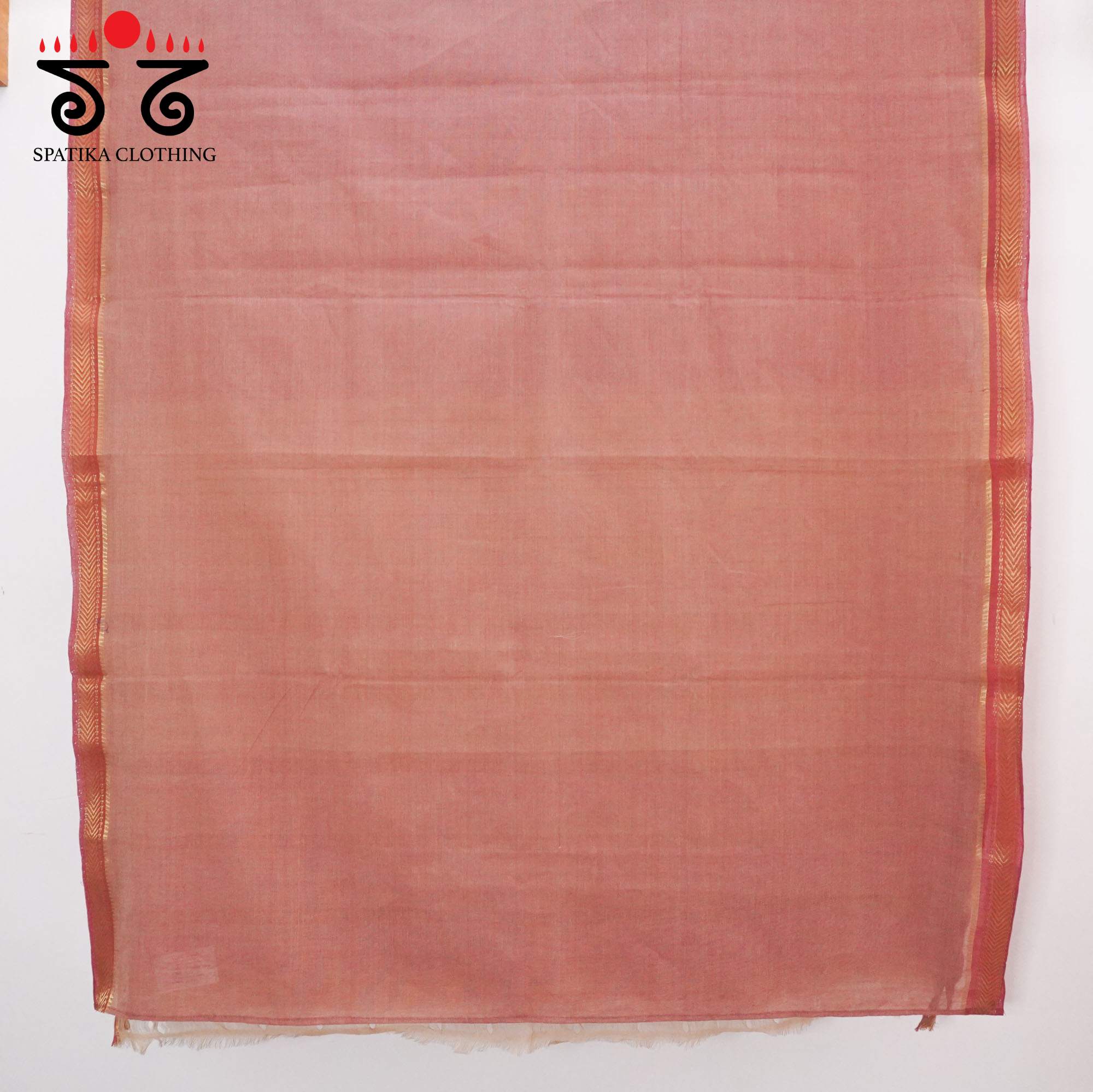 Peach Andhra Handwoven Cotton Saree With Special Blouse