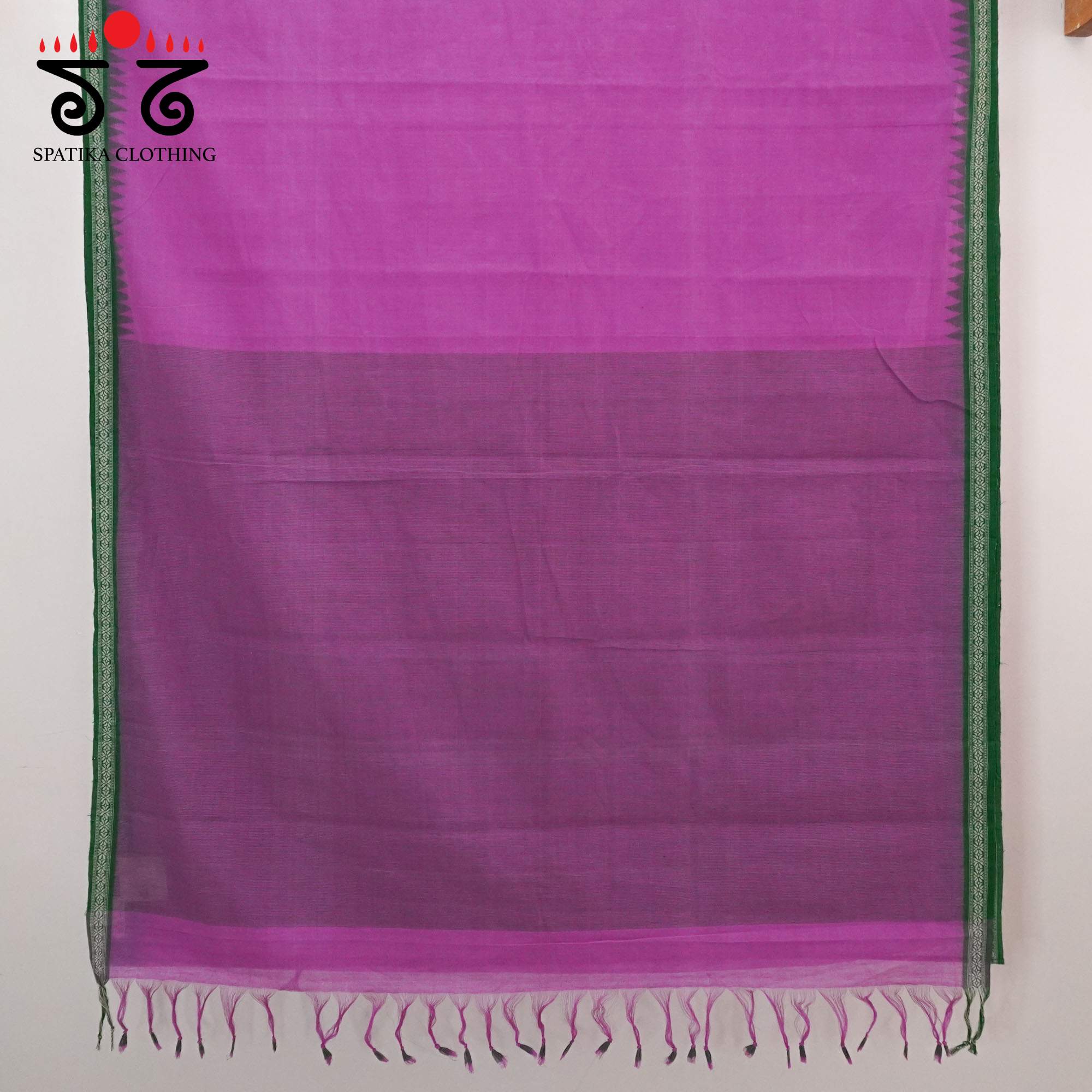 Pink Ponduru Handspun Cotton Saree With Special Blouse