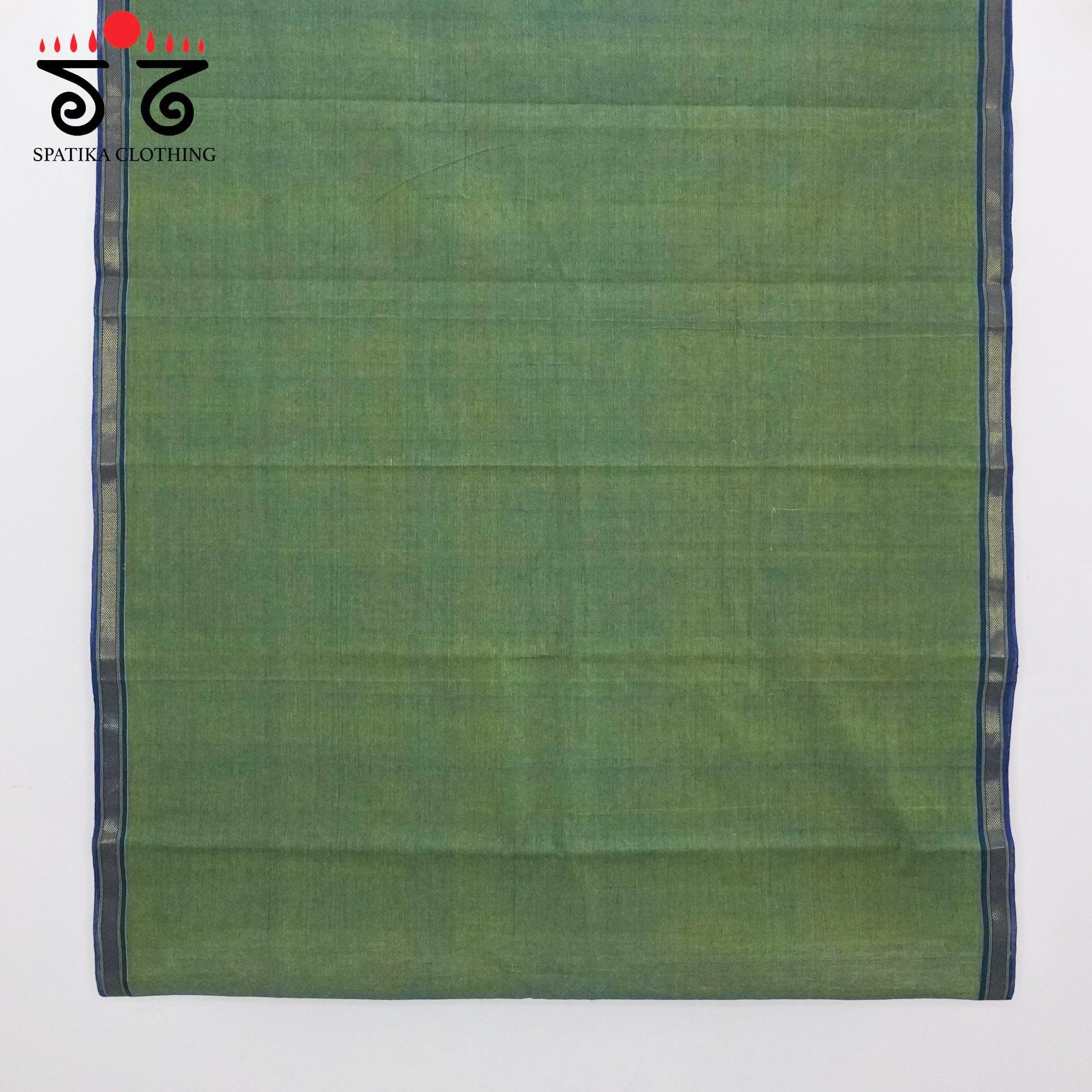 Green Andhra Handwoven Cotton Saree With Special Blouse
