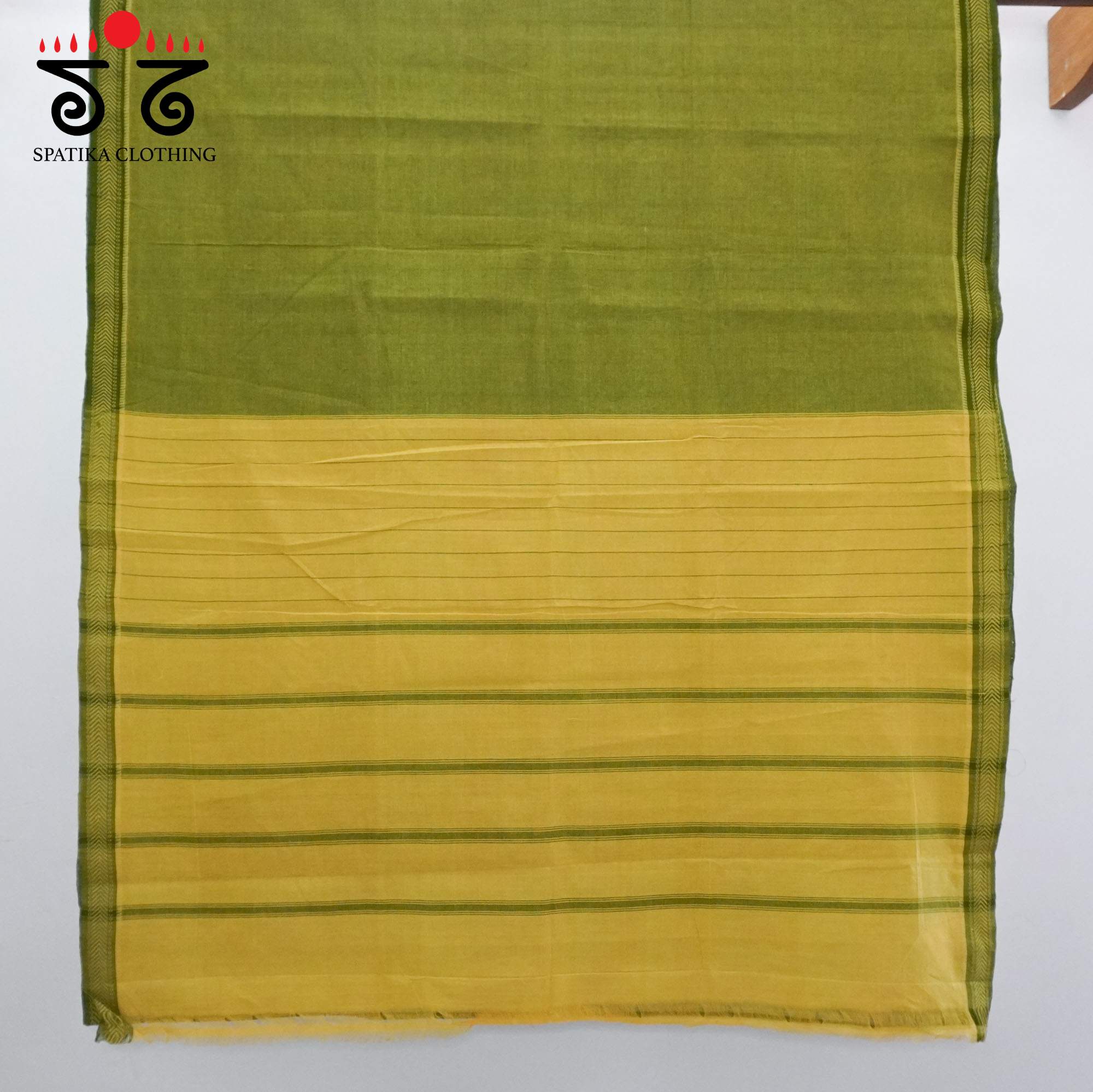 Green Andhra Handwoven Cotton Saree With Special Blouse