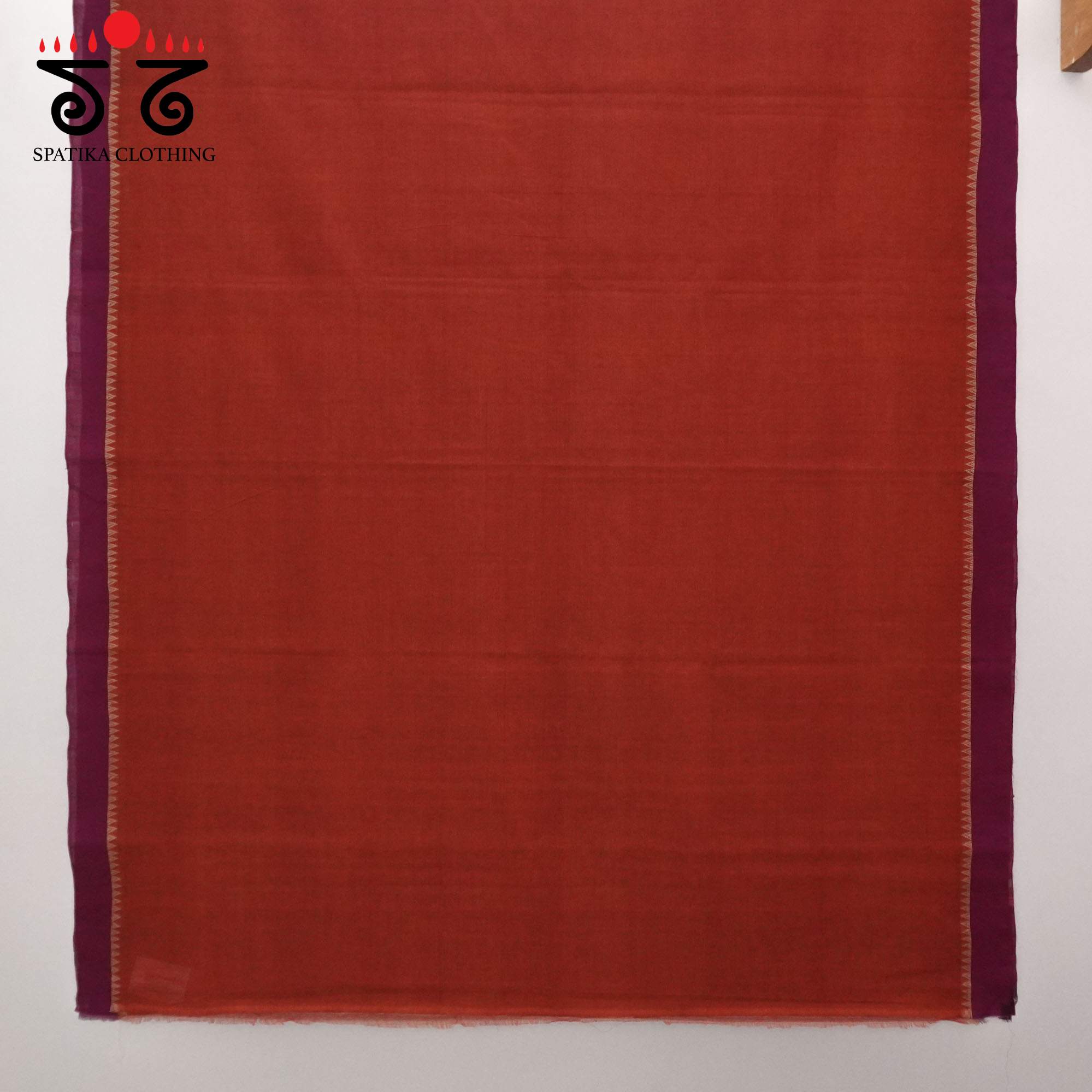 Rust Andhra Handwoven Cotton Saree With Special Blouse