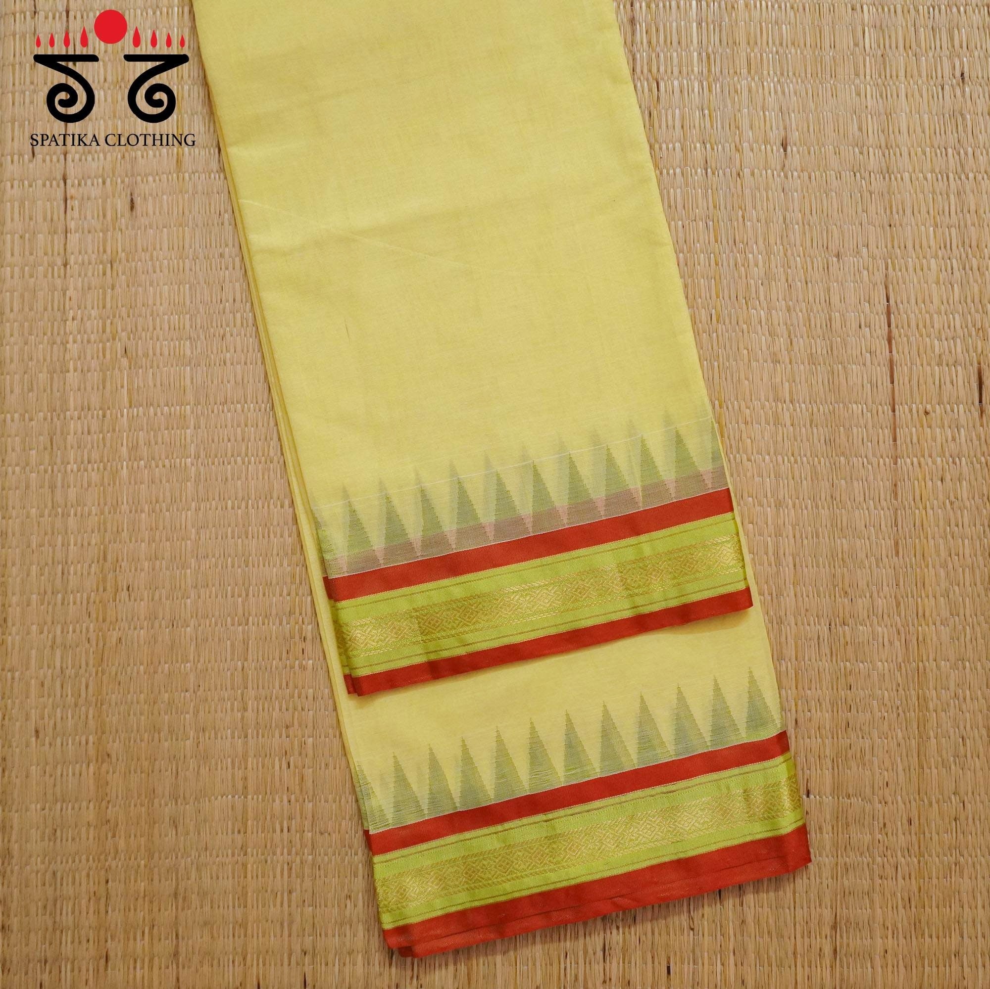 Lime Ponduru Silk Border Saree - Special Edition!