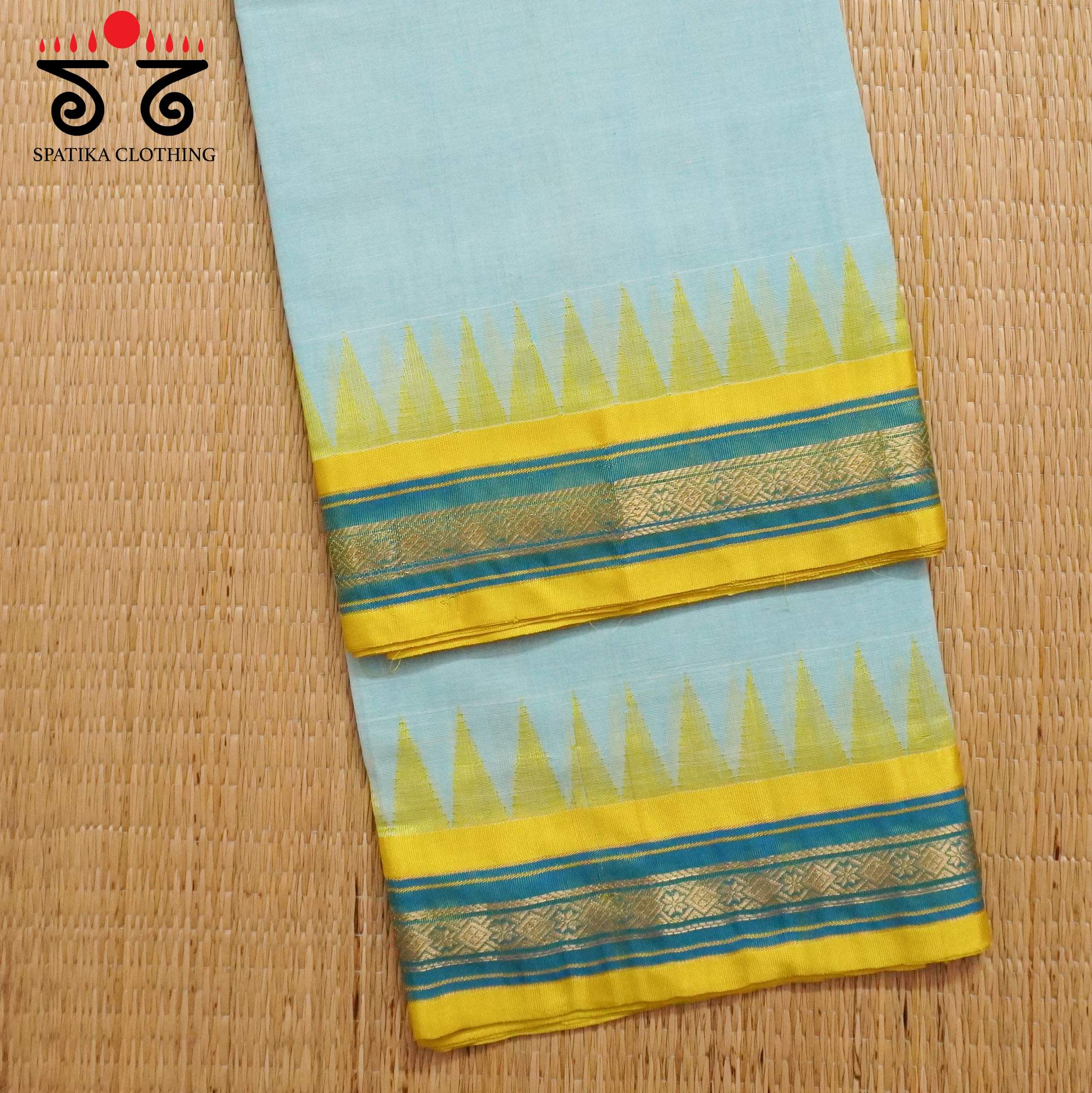 Aqua Ponduru Silk Border Saree - Special Edition!