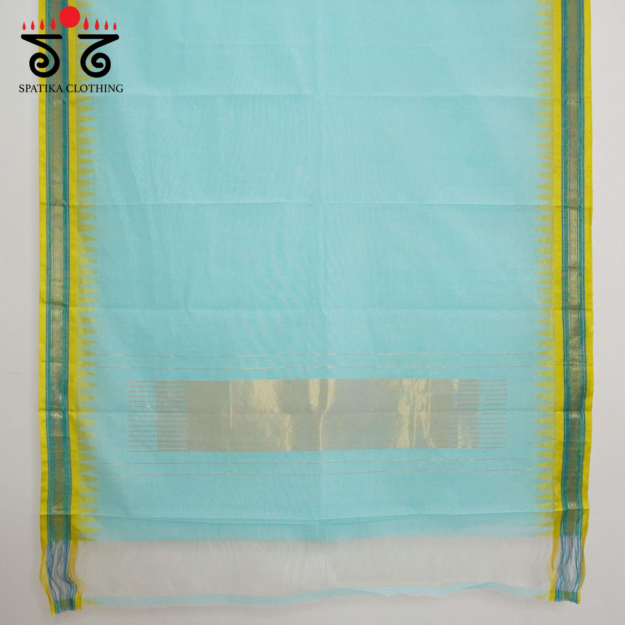 Aqua Ponduru Silk Border Saree - Special Edition!