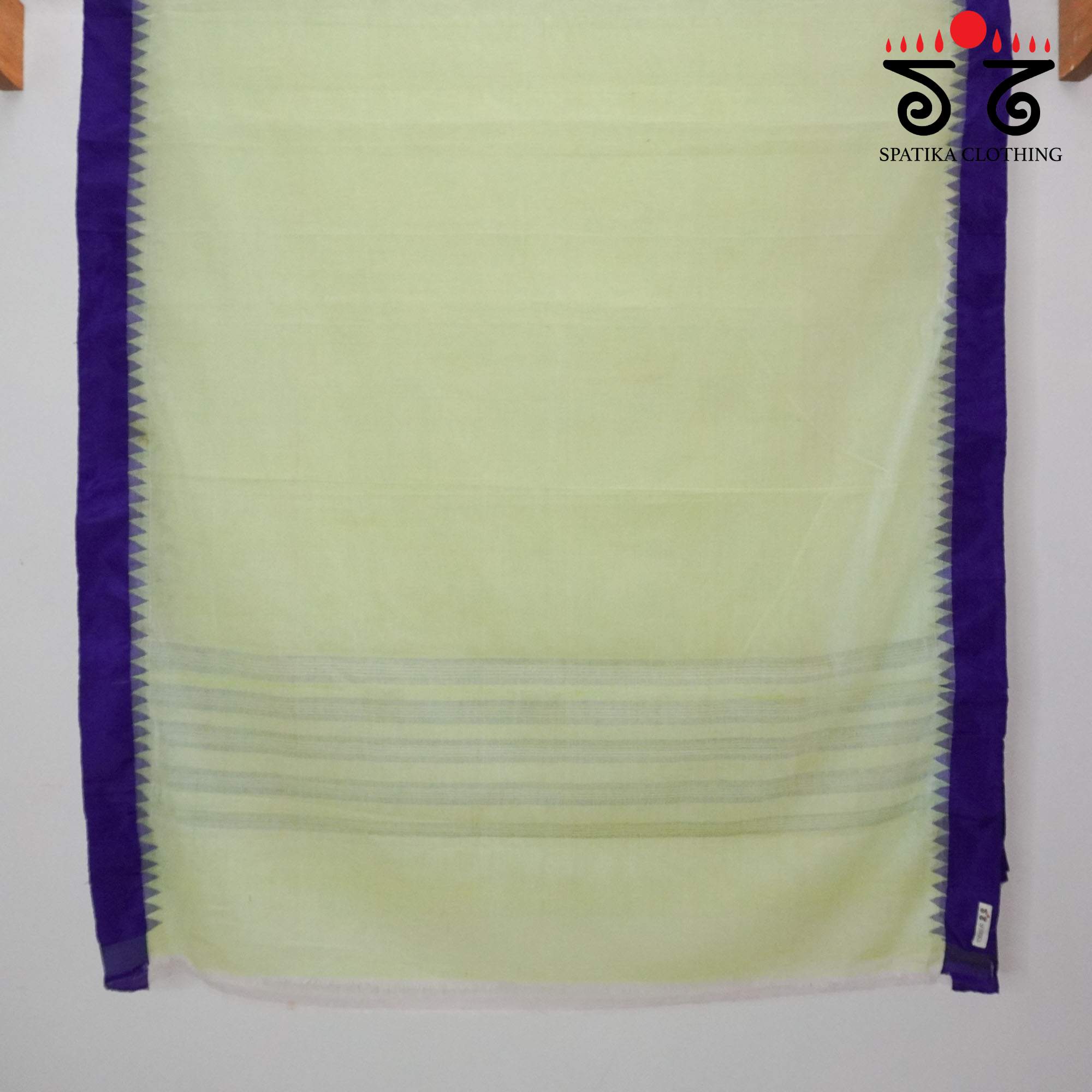 Light Green Ponduru Handspun Saree - With Silk border