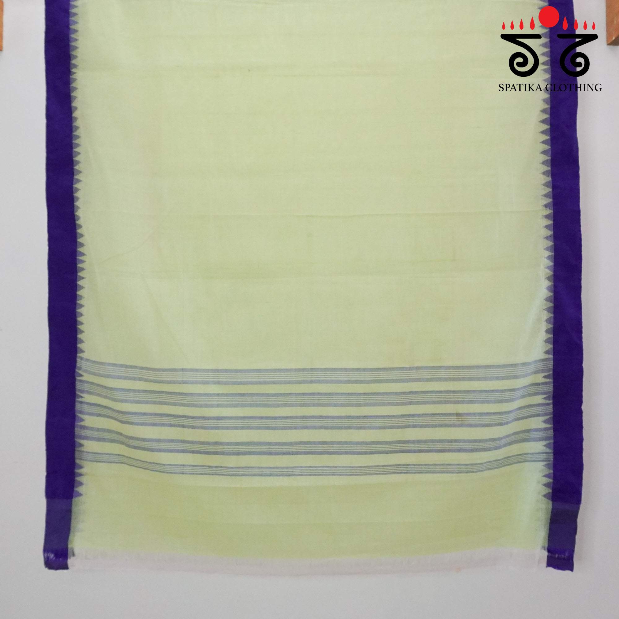 Light Green Ponduru Handspun Saree - With Silk border