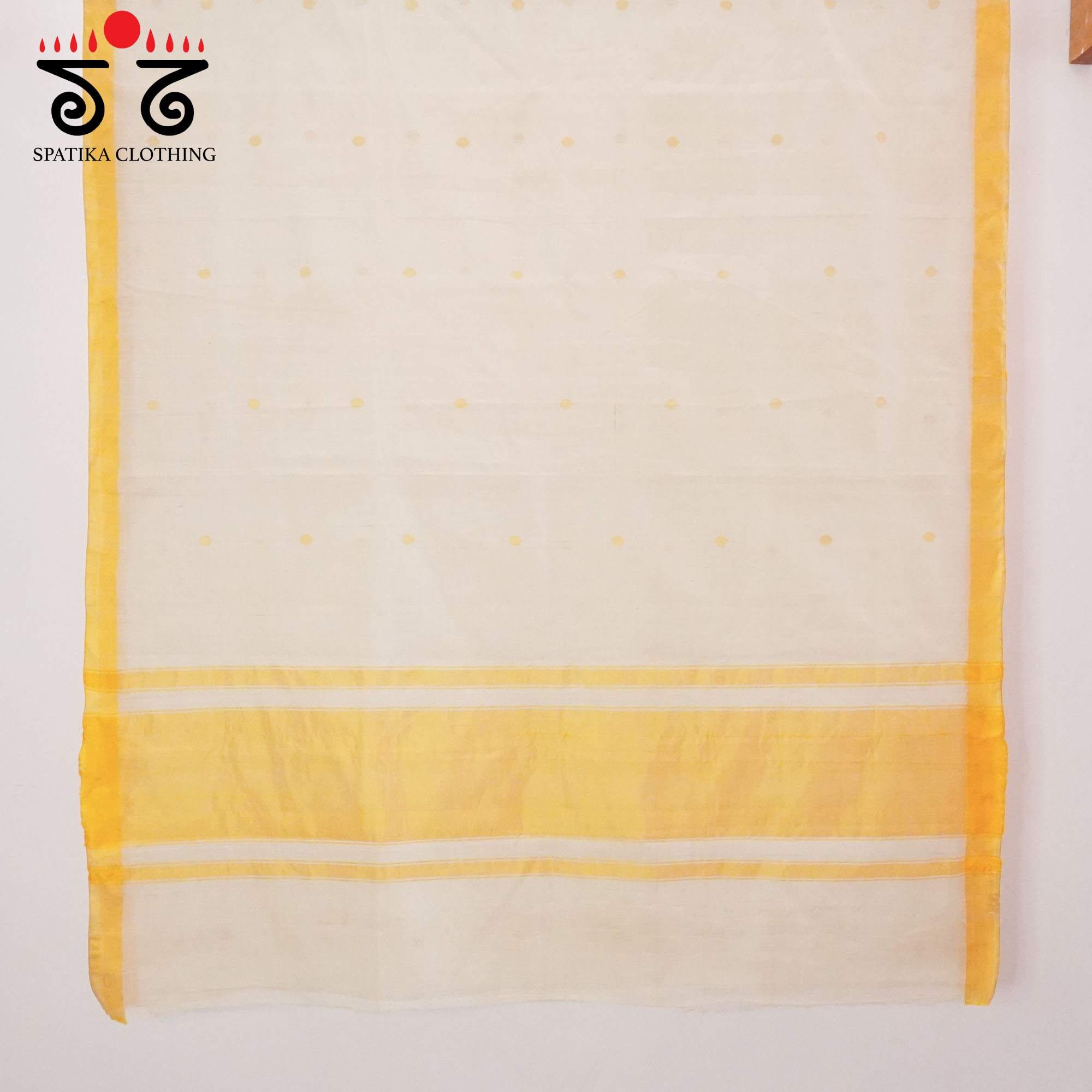 Off White Ponduru Handspun Cotton Saree With Special Blouse