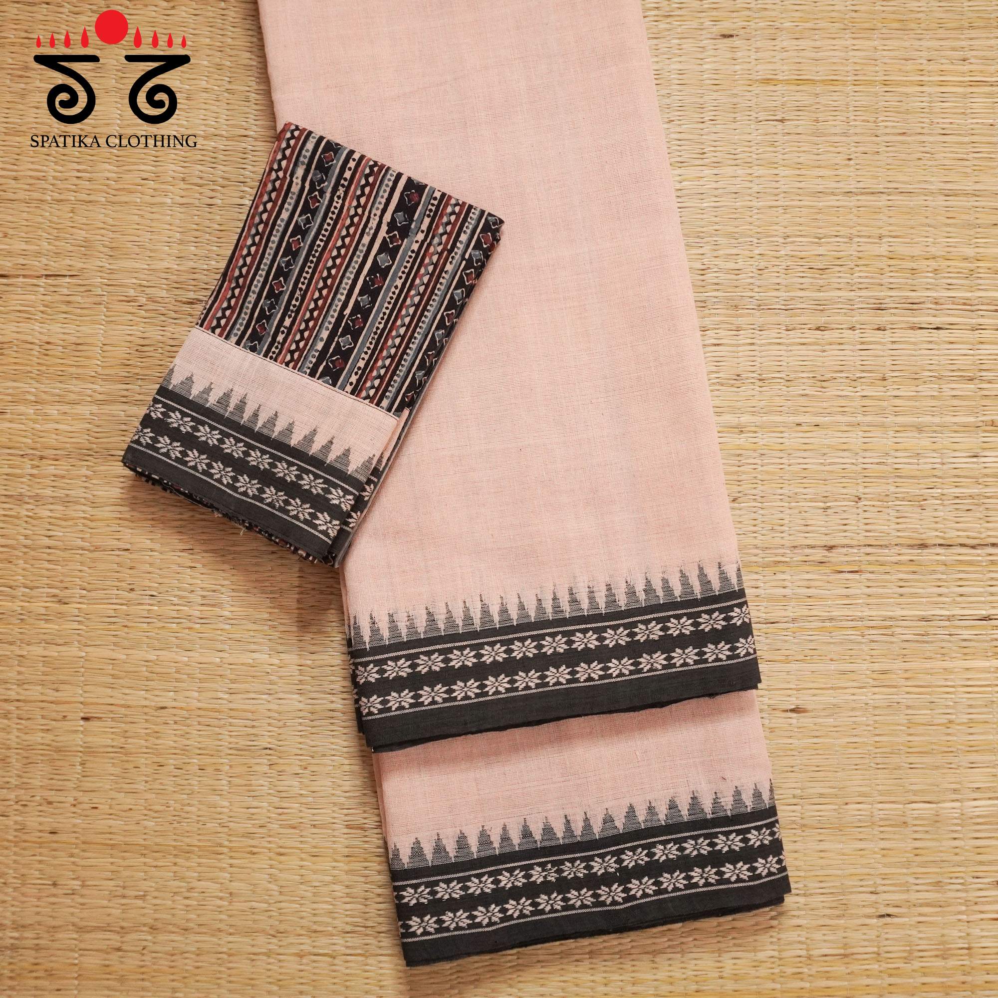 Pink Ponduru Handspun Cotton Saree With Special Blouse