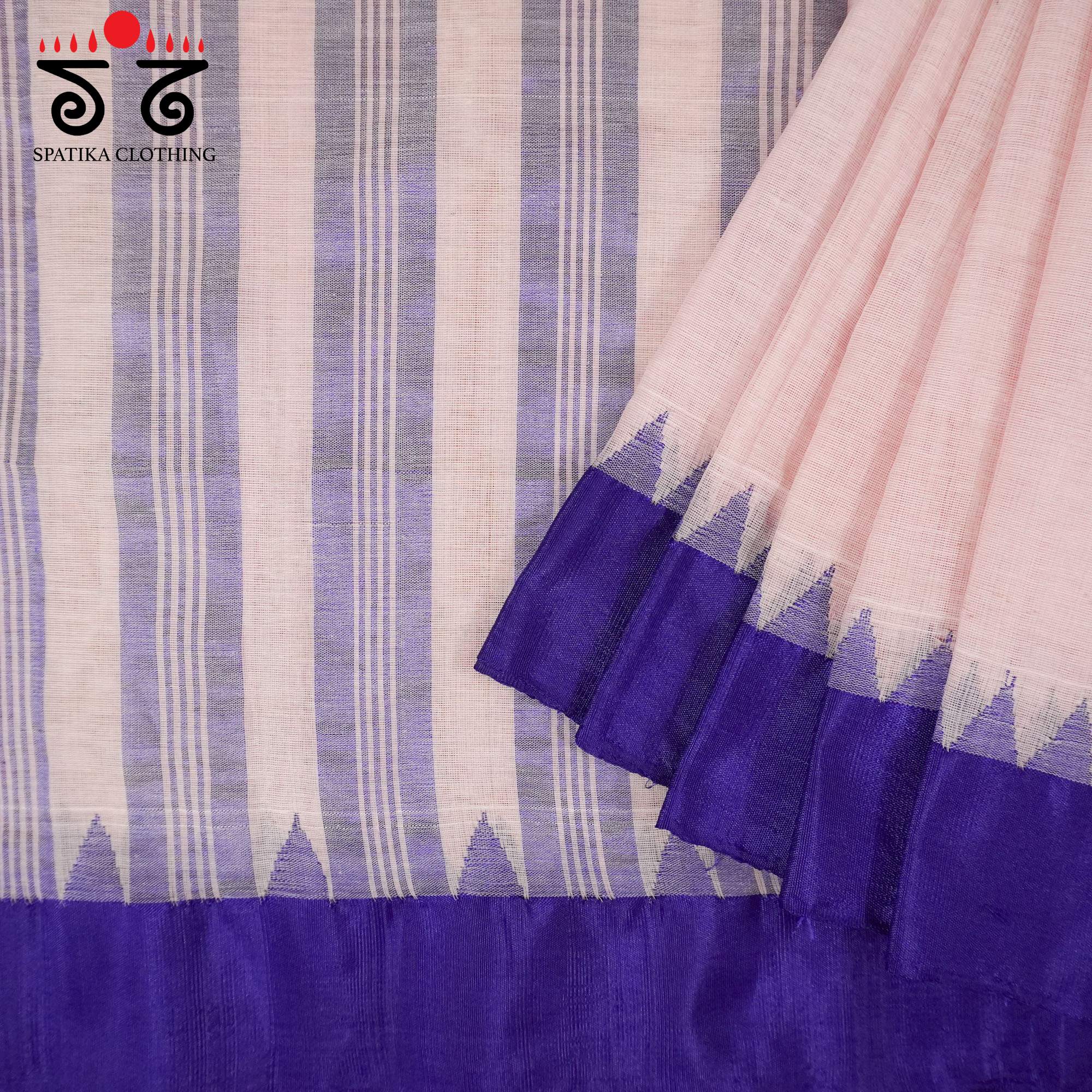 Pink Ponduru Handspun Cotton Saree With Special Blouse
