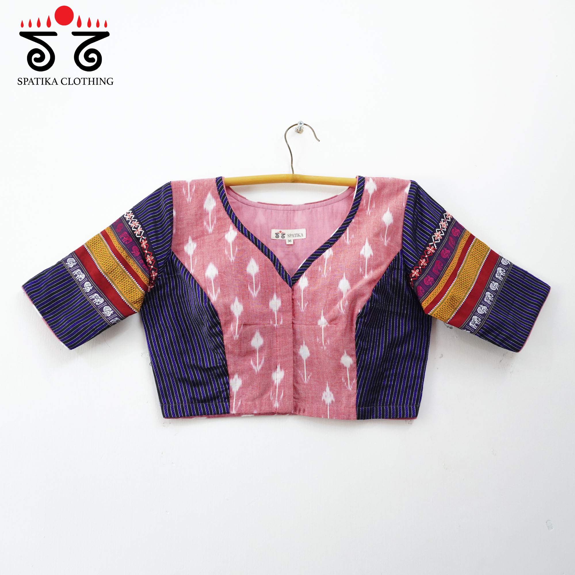 Blue Ikat Khun-Hand crafted Blouse