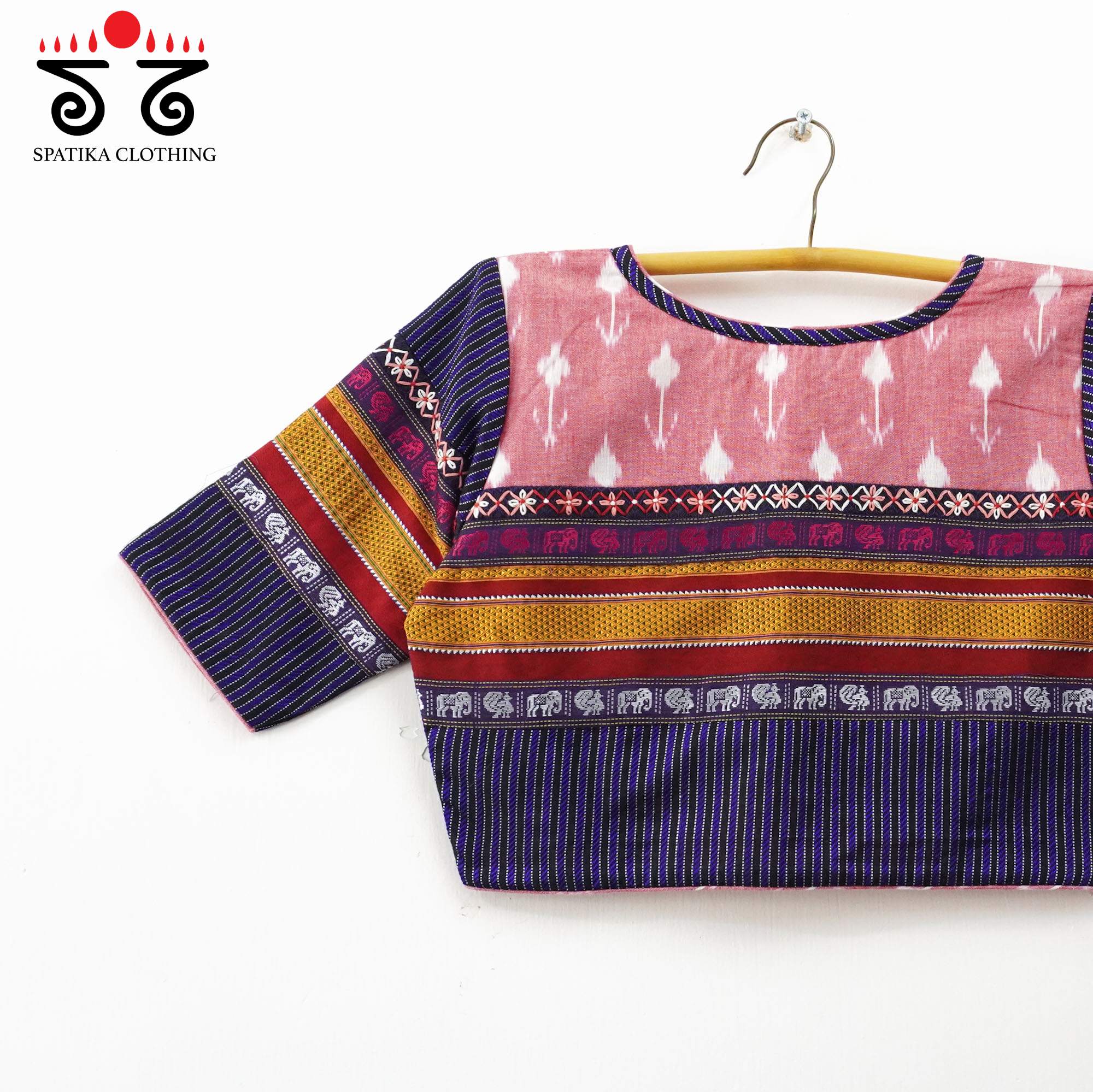Blue Ikat Khun-Hand crafted Blouse