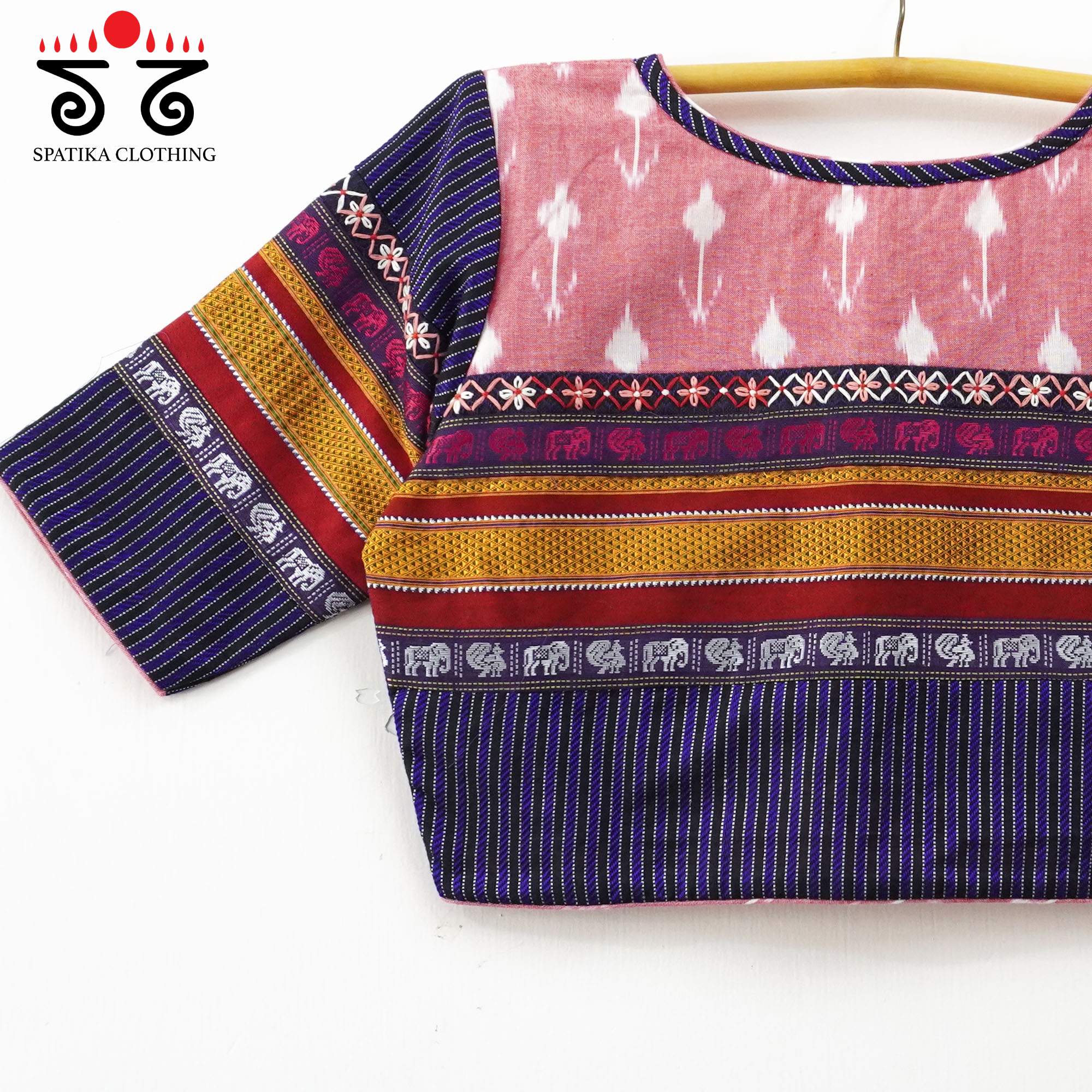 Blue Ikat Khun-Hand crafted Blouse