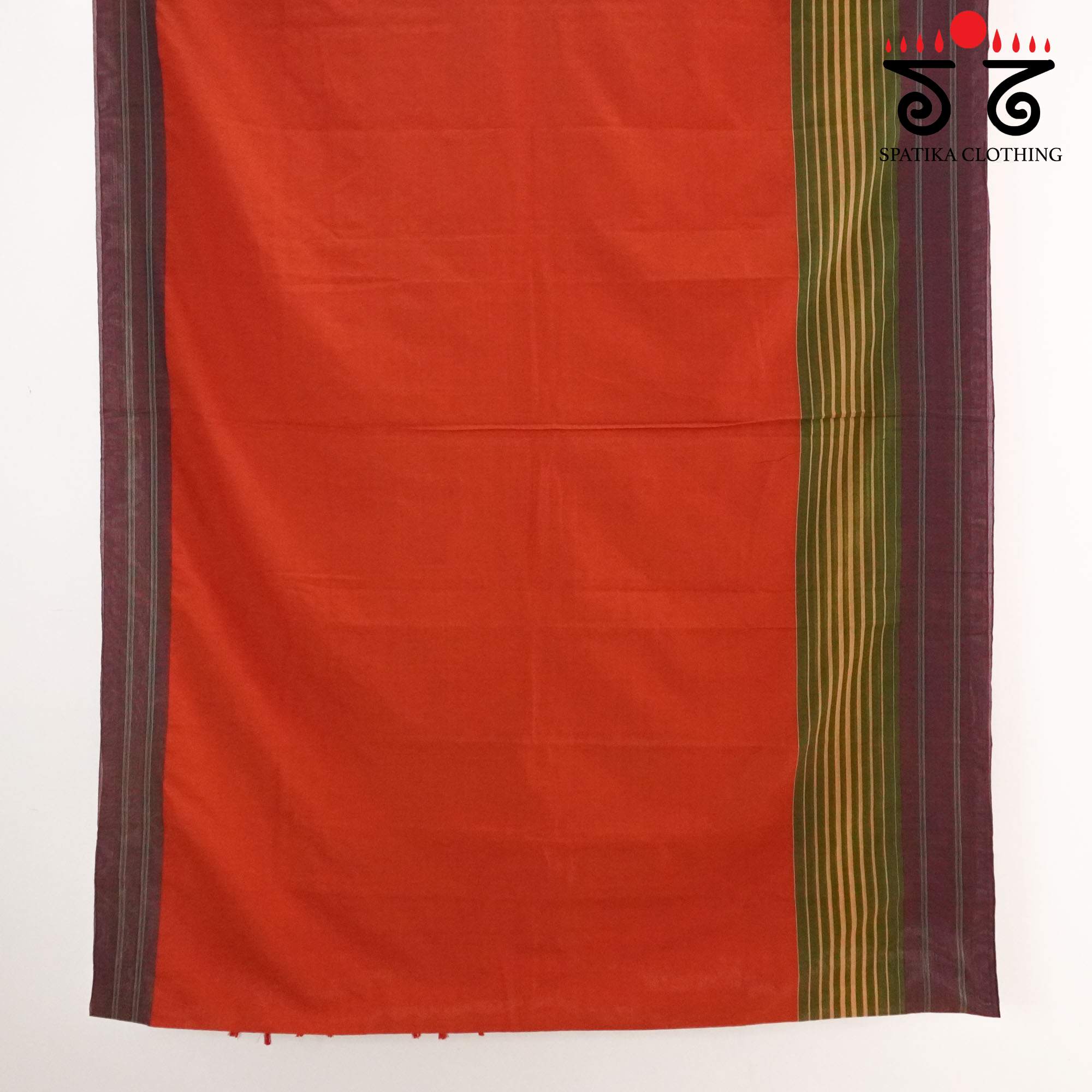 Orange Ilkal Handwoven Cotton Saree - Special Edition