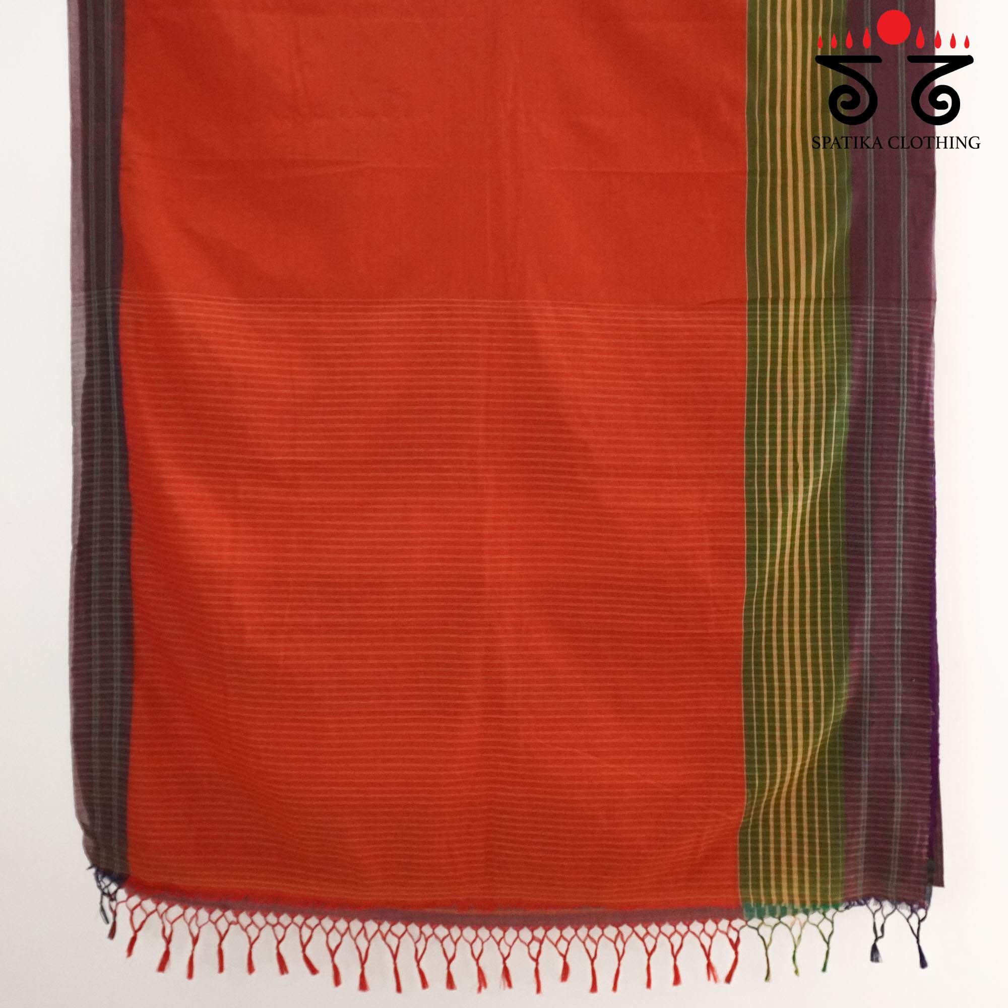Orange Ilkal Handwoven Cotton Saree - Special Edition