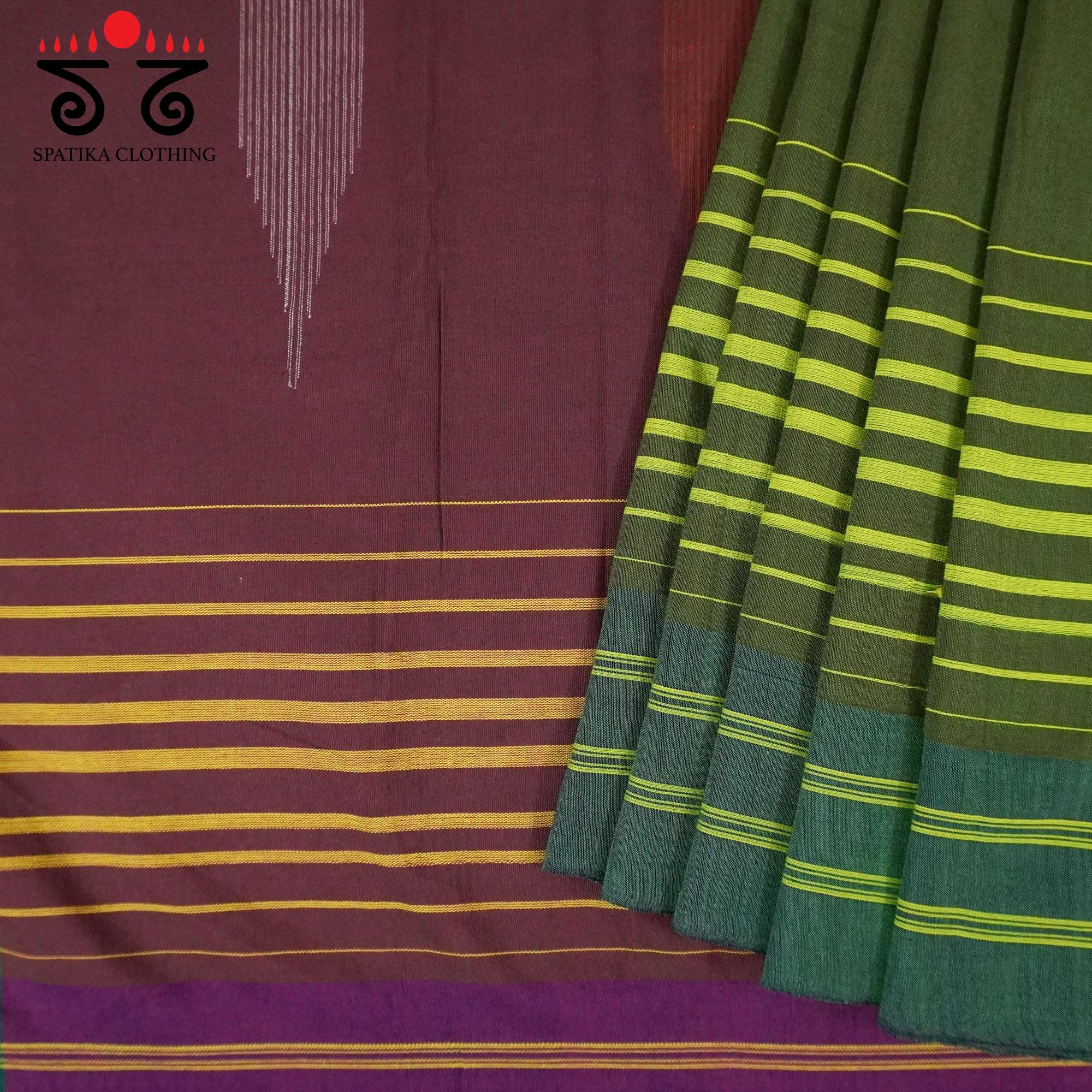 Green Ilkal Handwoven Cotton Saree - Special Edition