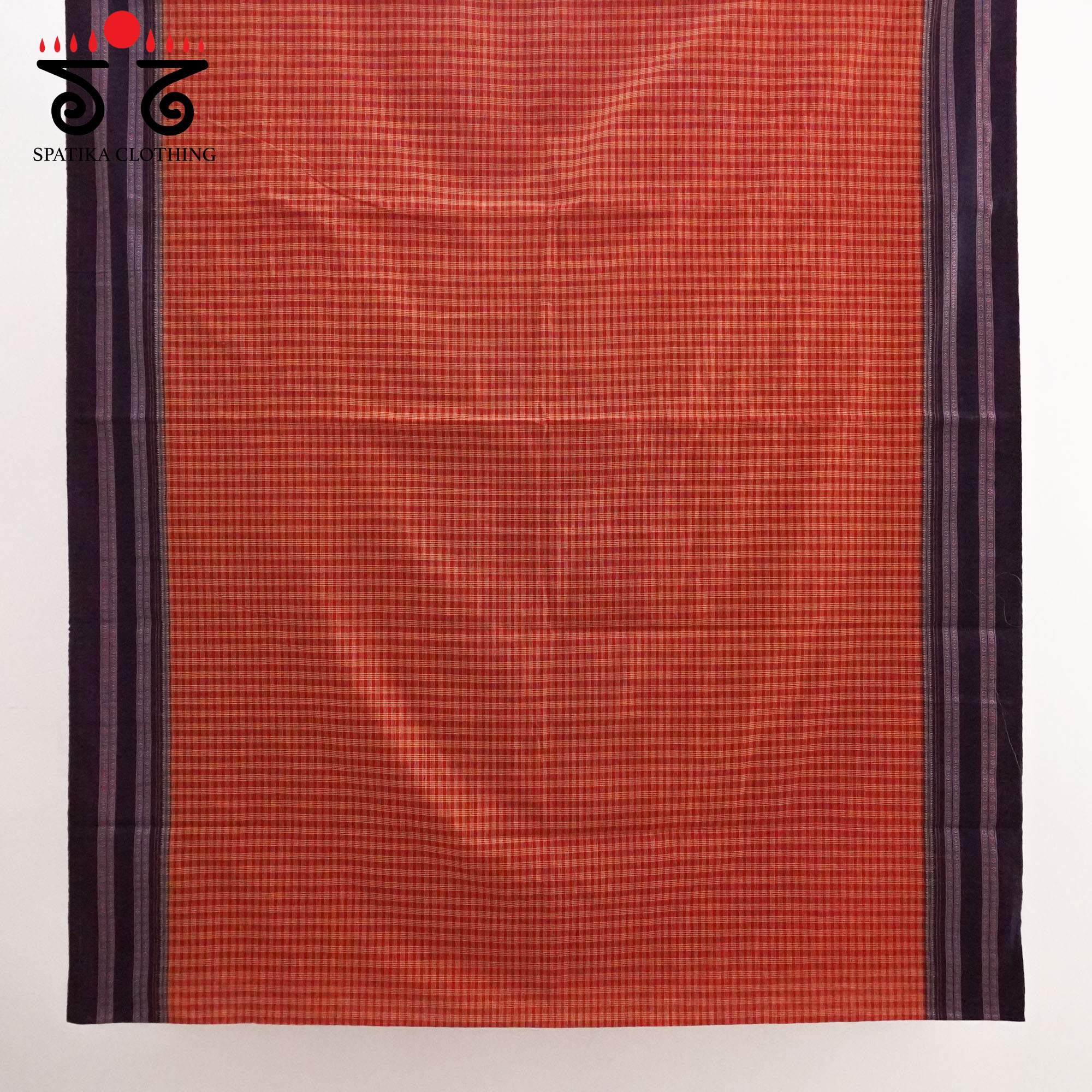 Red Ilkal Handwoven Cotton Saree - Ikat Blouse