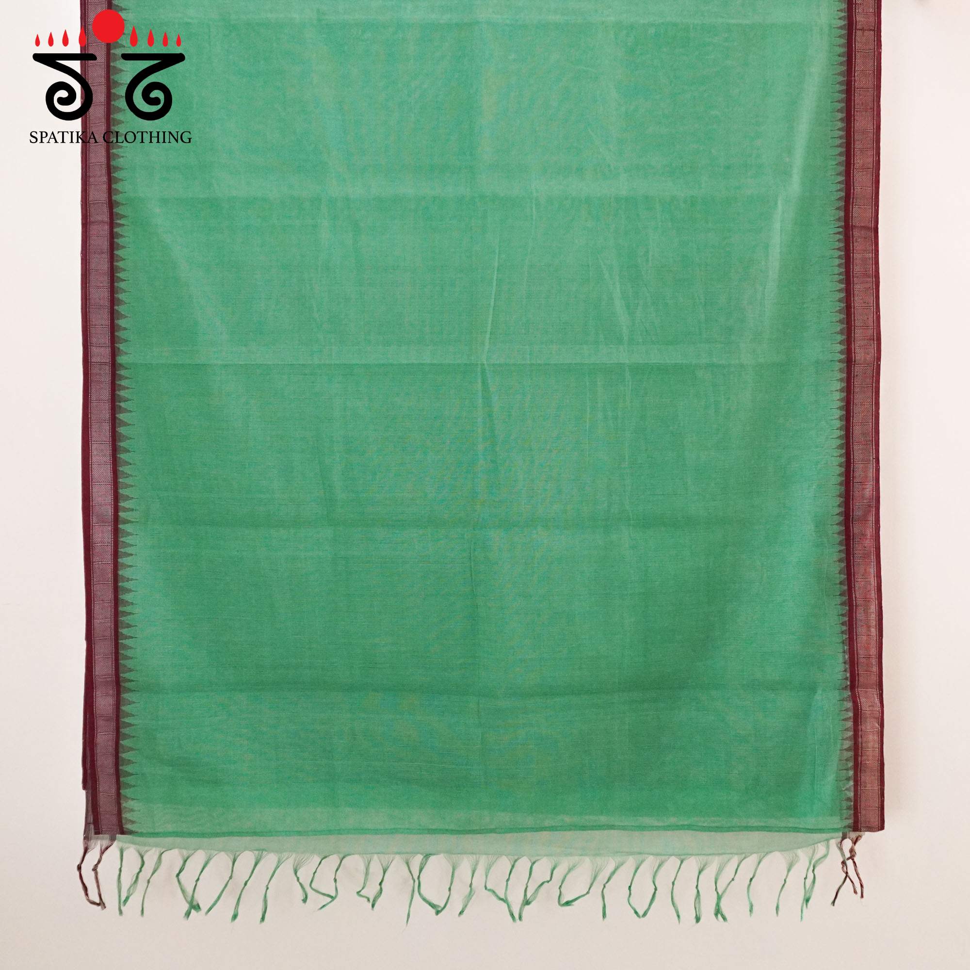 Green Ponduru Handspun Cotton Saree With Special Blouse