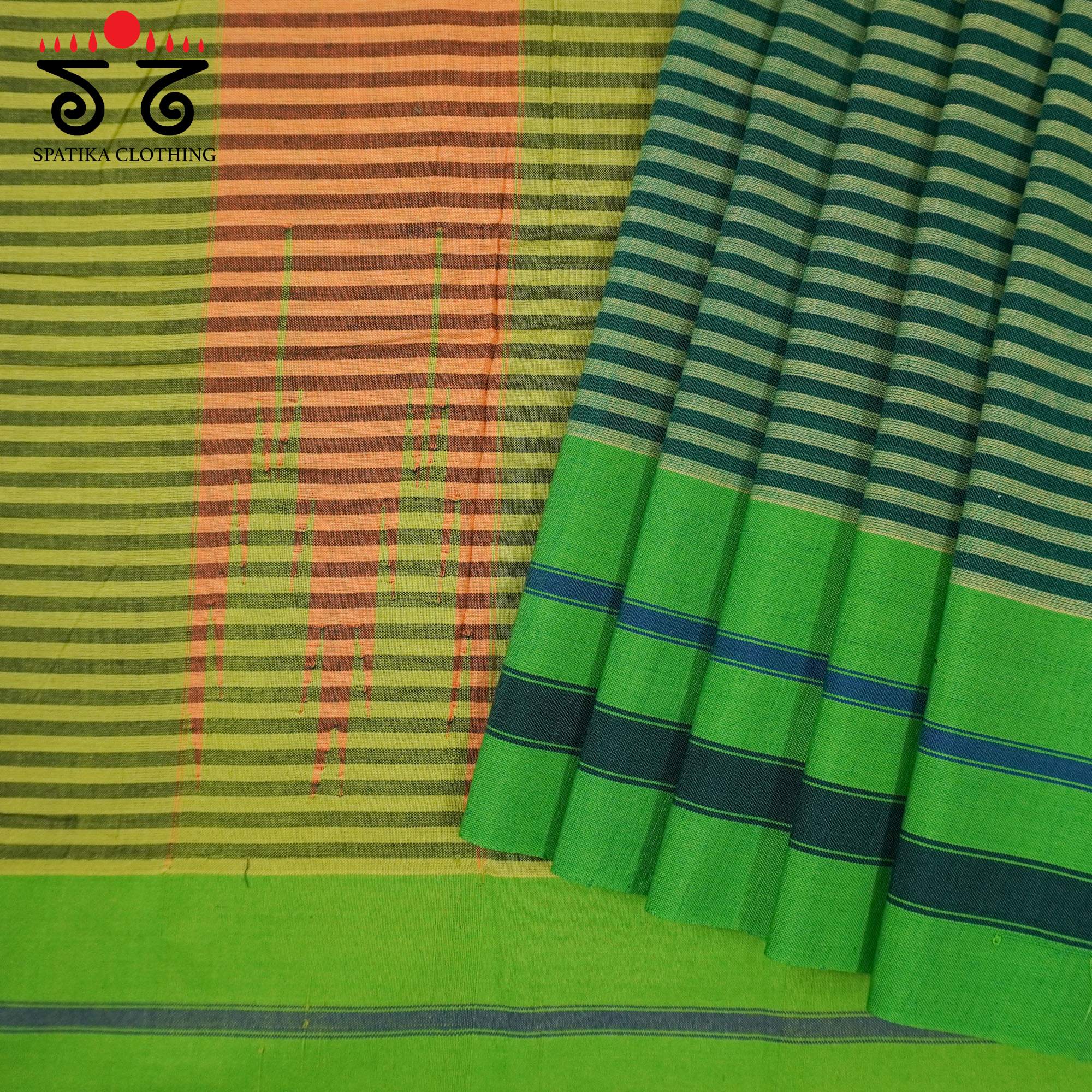 Green Ilkal Handwoven Cotton Saree - Special Edition