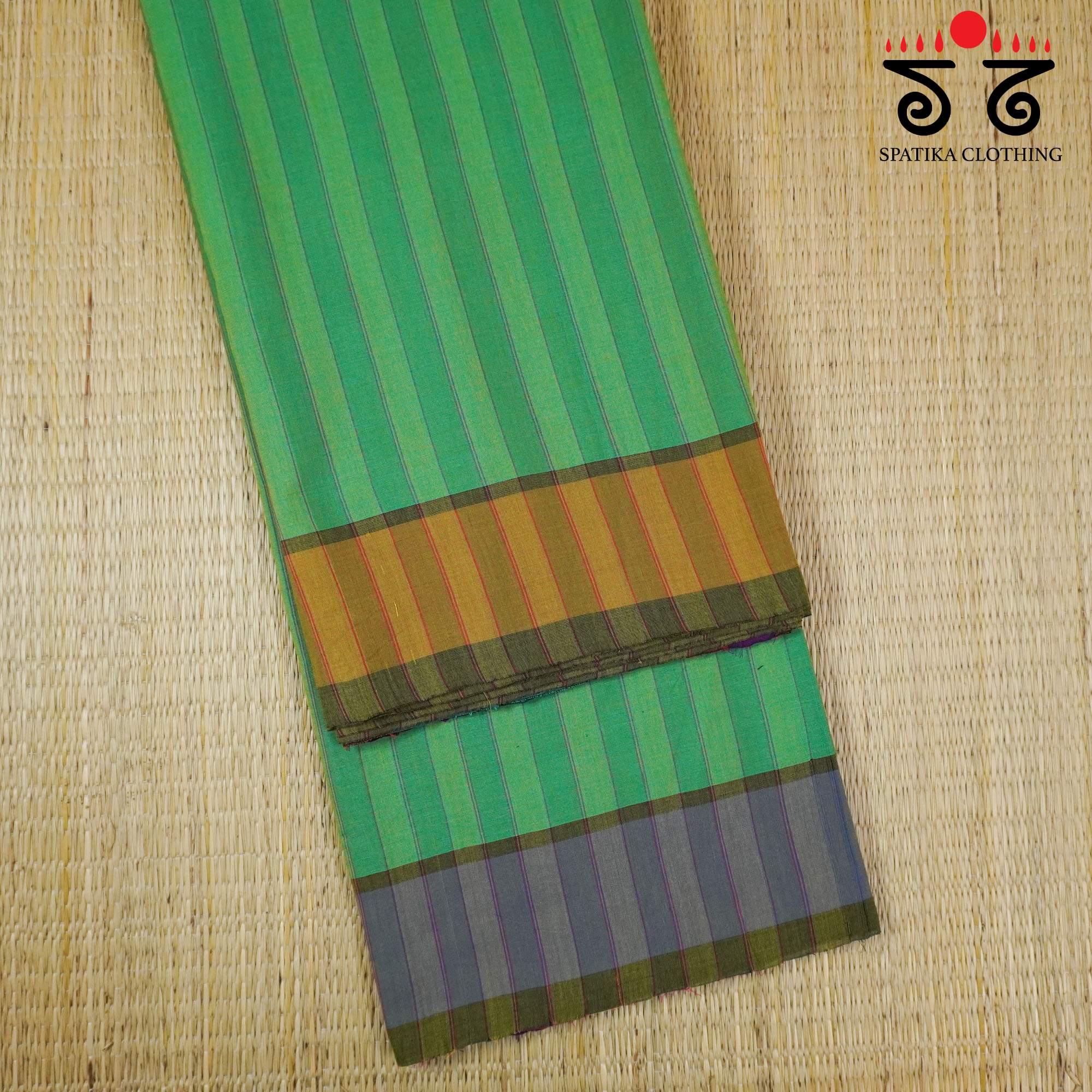 Green Ilkal Handwoven Cotton Saree - Special Edition