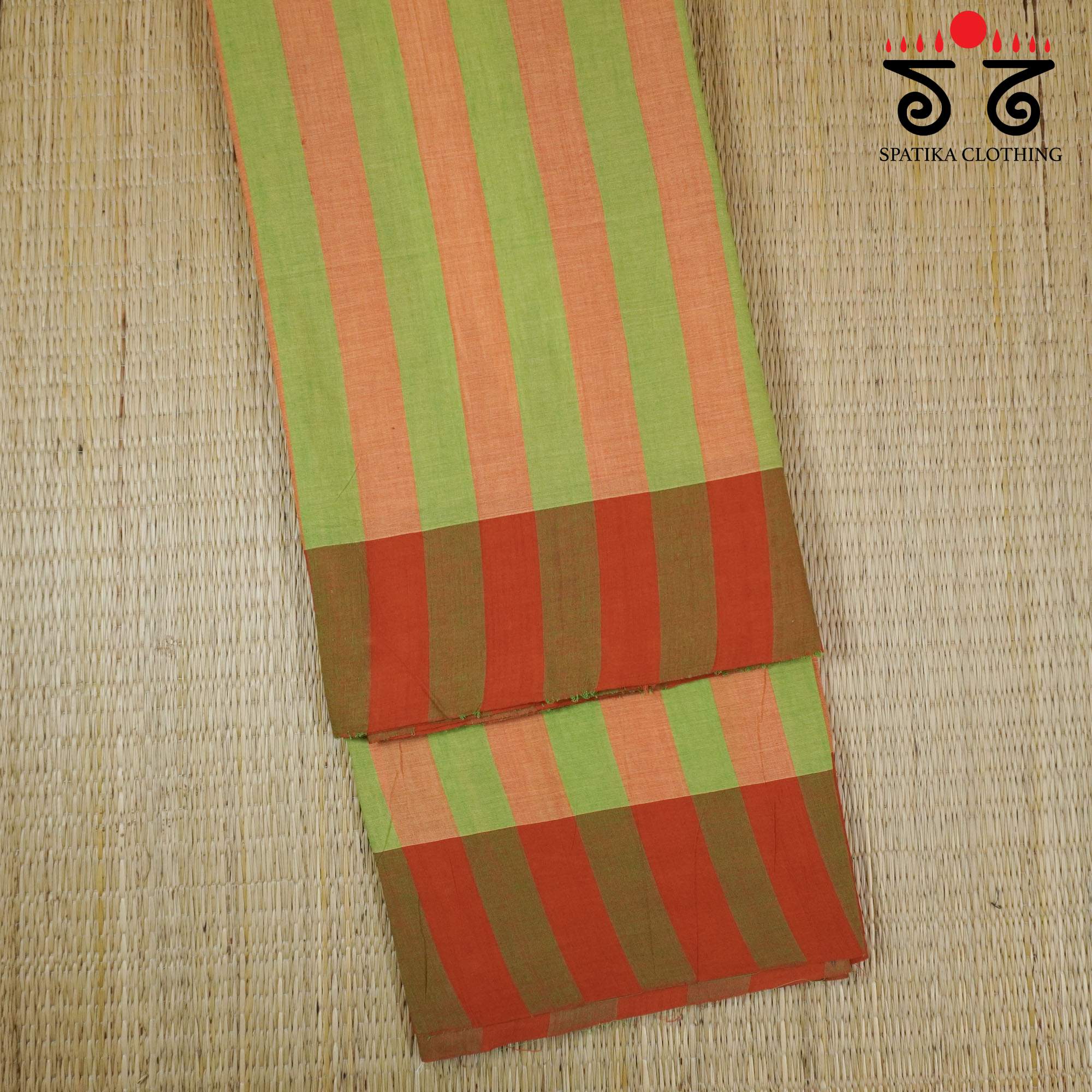 Orange Ilkal Handwoven Cotton Saree - Special Edition
