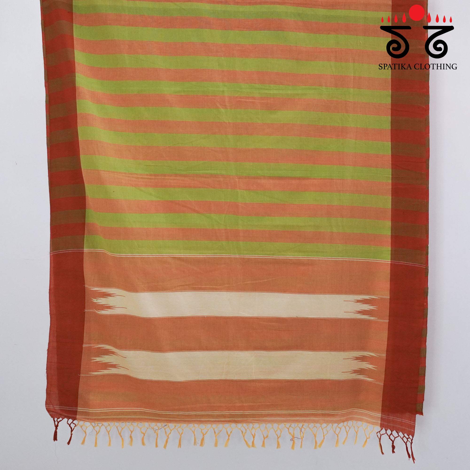 Orange Ilkal Handwoven Cotton Saree - Special Edition
