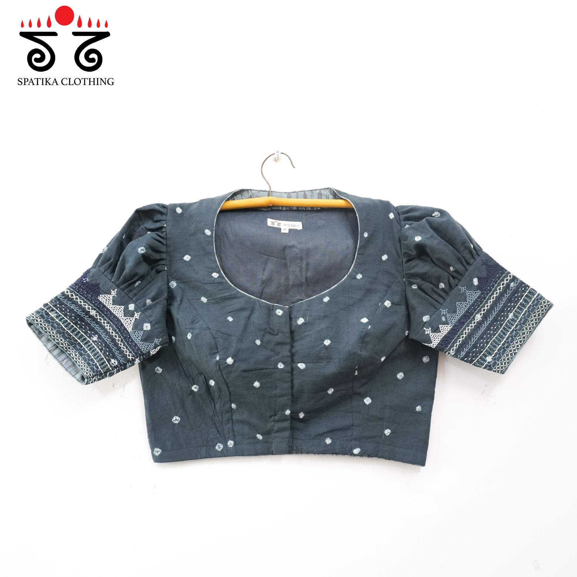 Grey Lambani - Bandhani blouse