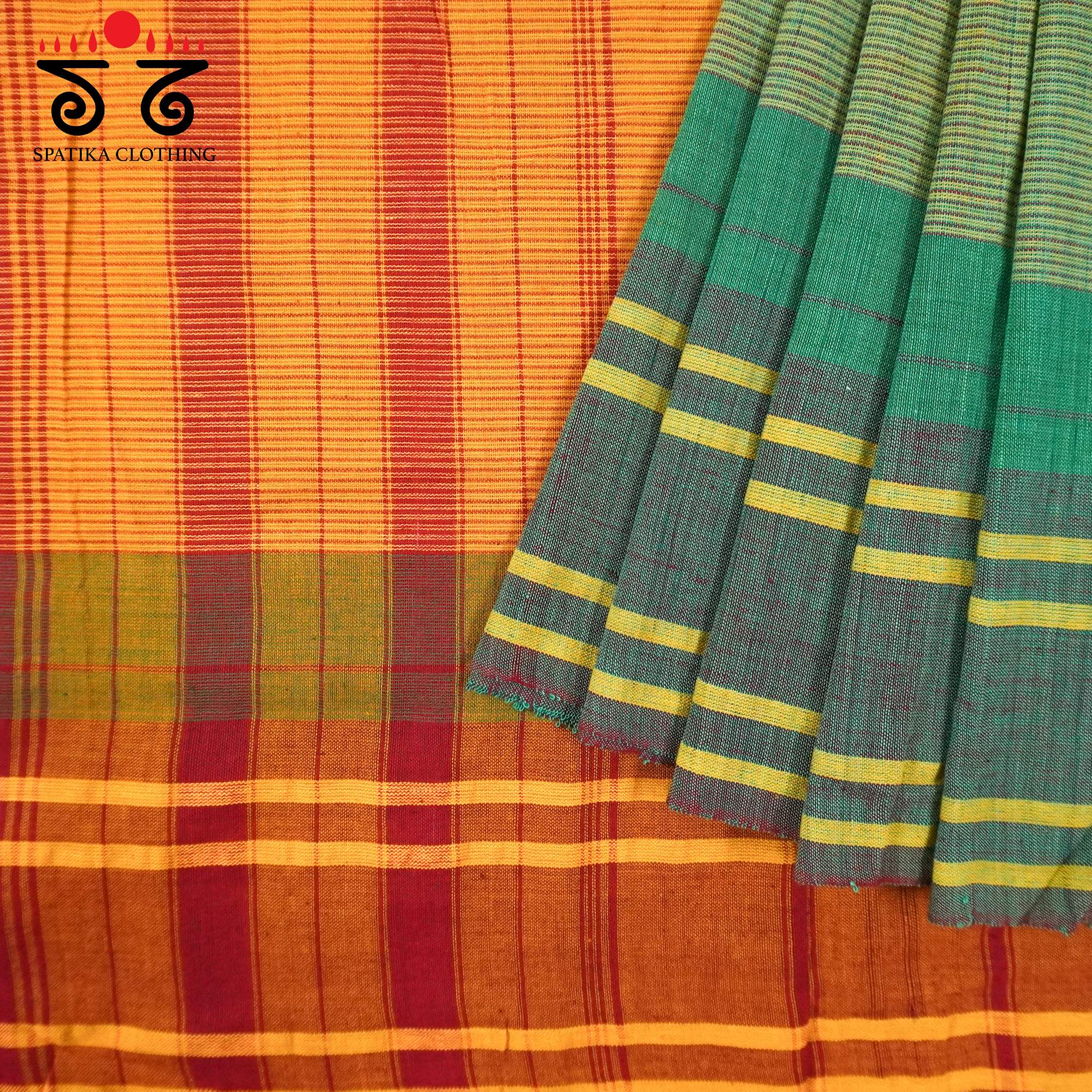 Green Sudha Kaddi Handwoven Cotton Saree