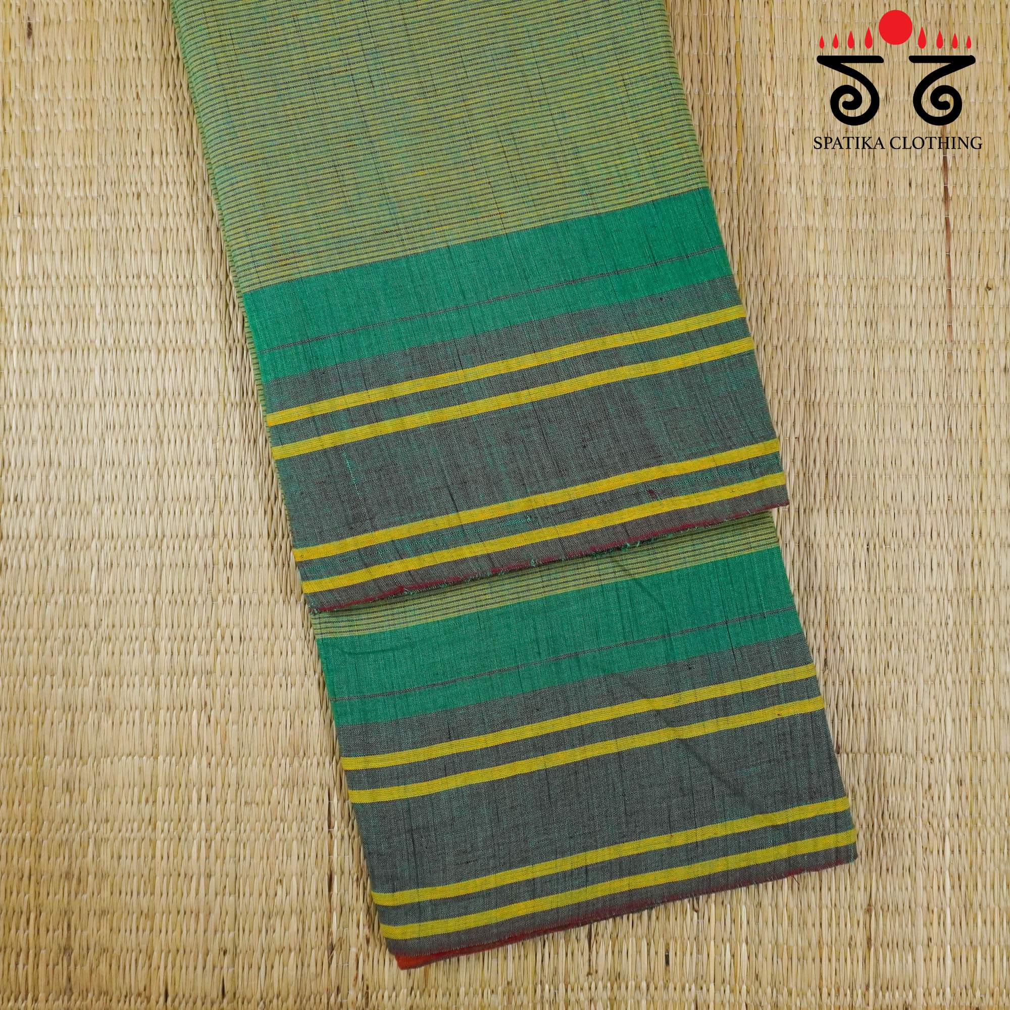 Green Sudha Kaddi Handwoven Cotton Saree