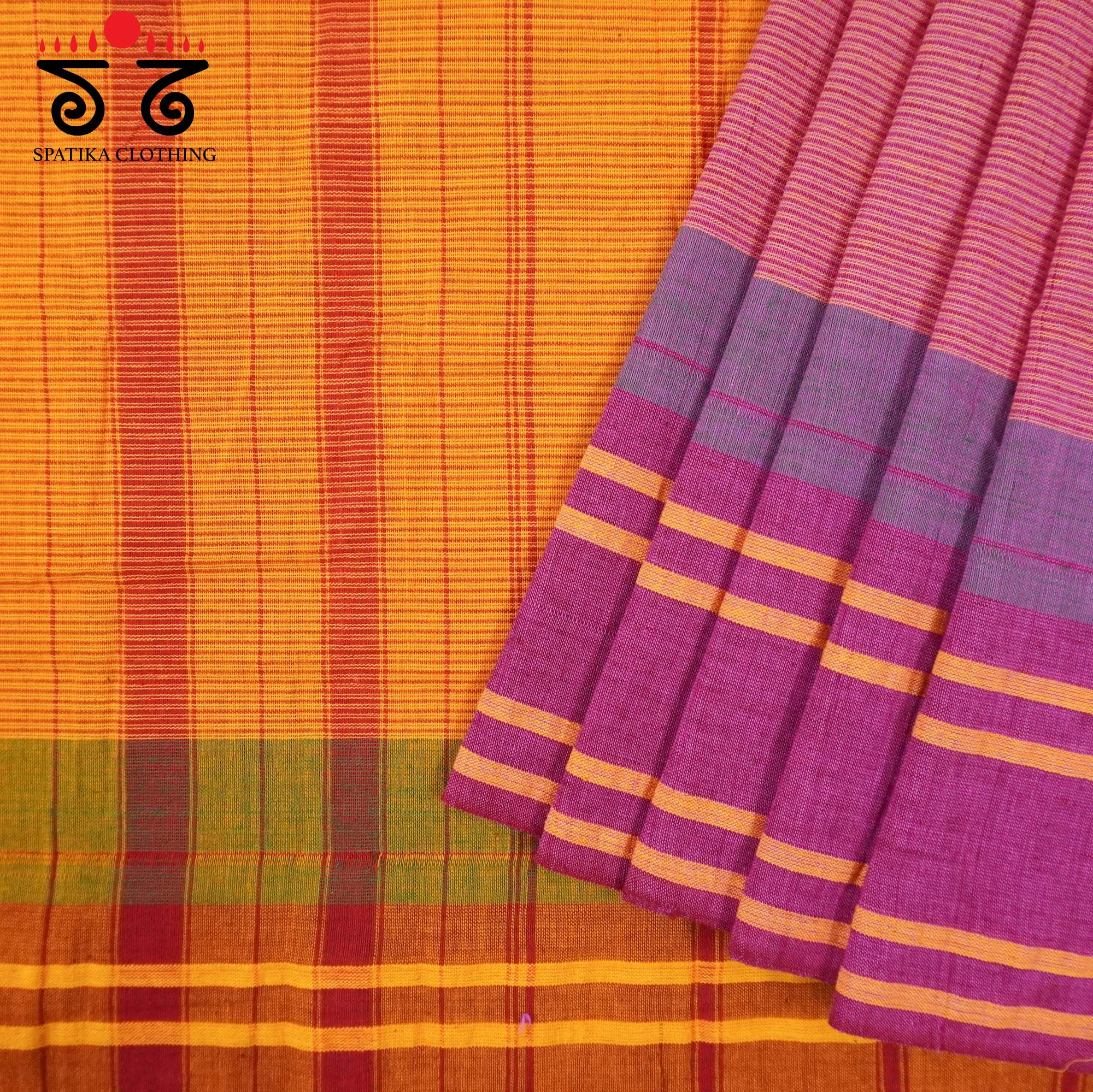 Pink Sudha Kaddi Handwoven Cotton Saree