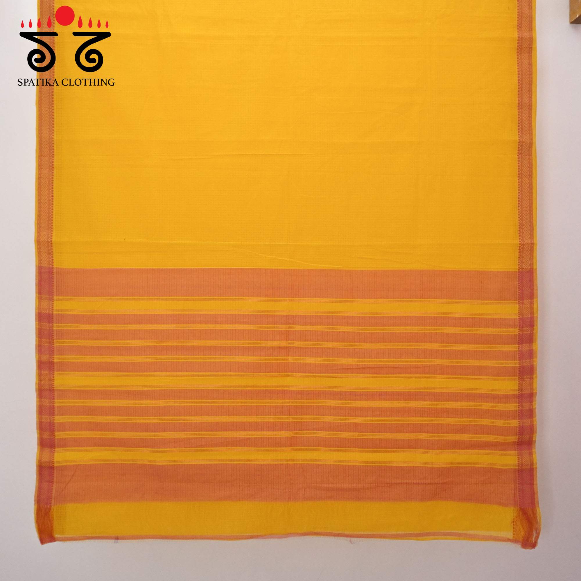 Yellow Andhra Handwoven Cotton Saree With Special Blouse