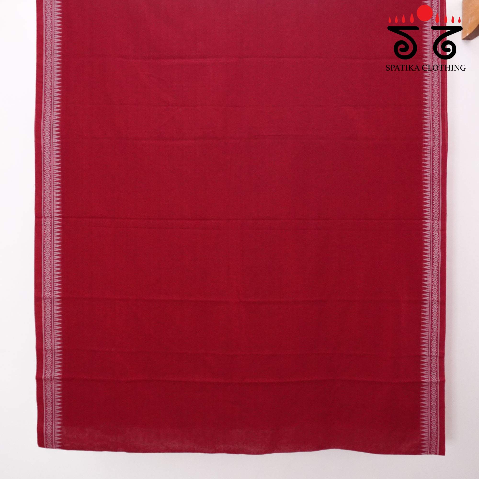 Red Begampur Handwoven Cotton Saree New!