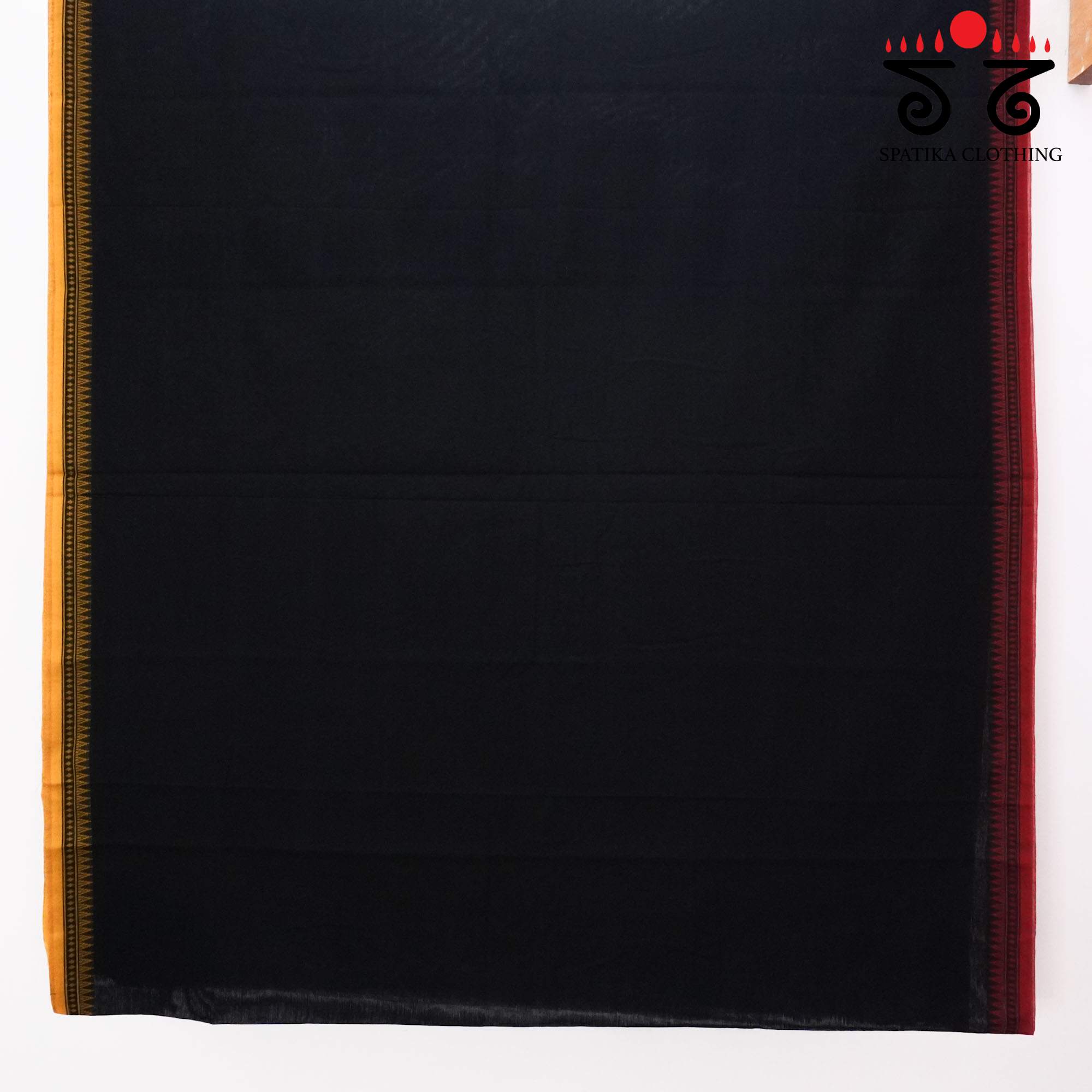 Black Begampur Handwoven Cotton Saree