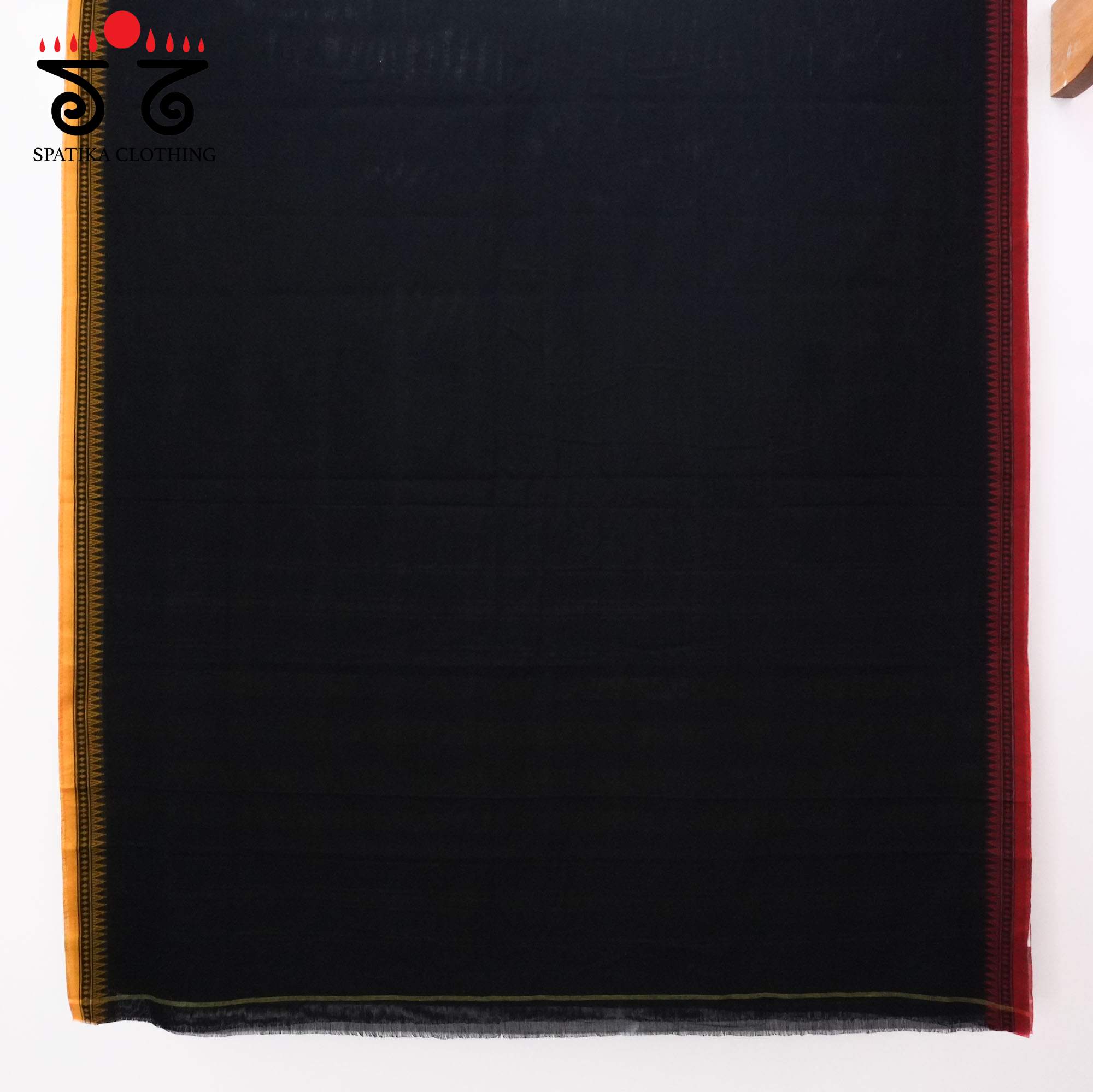 Black Begampur Handwoven Cotton Saree
