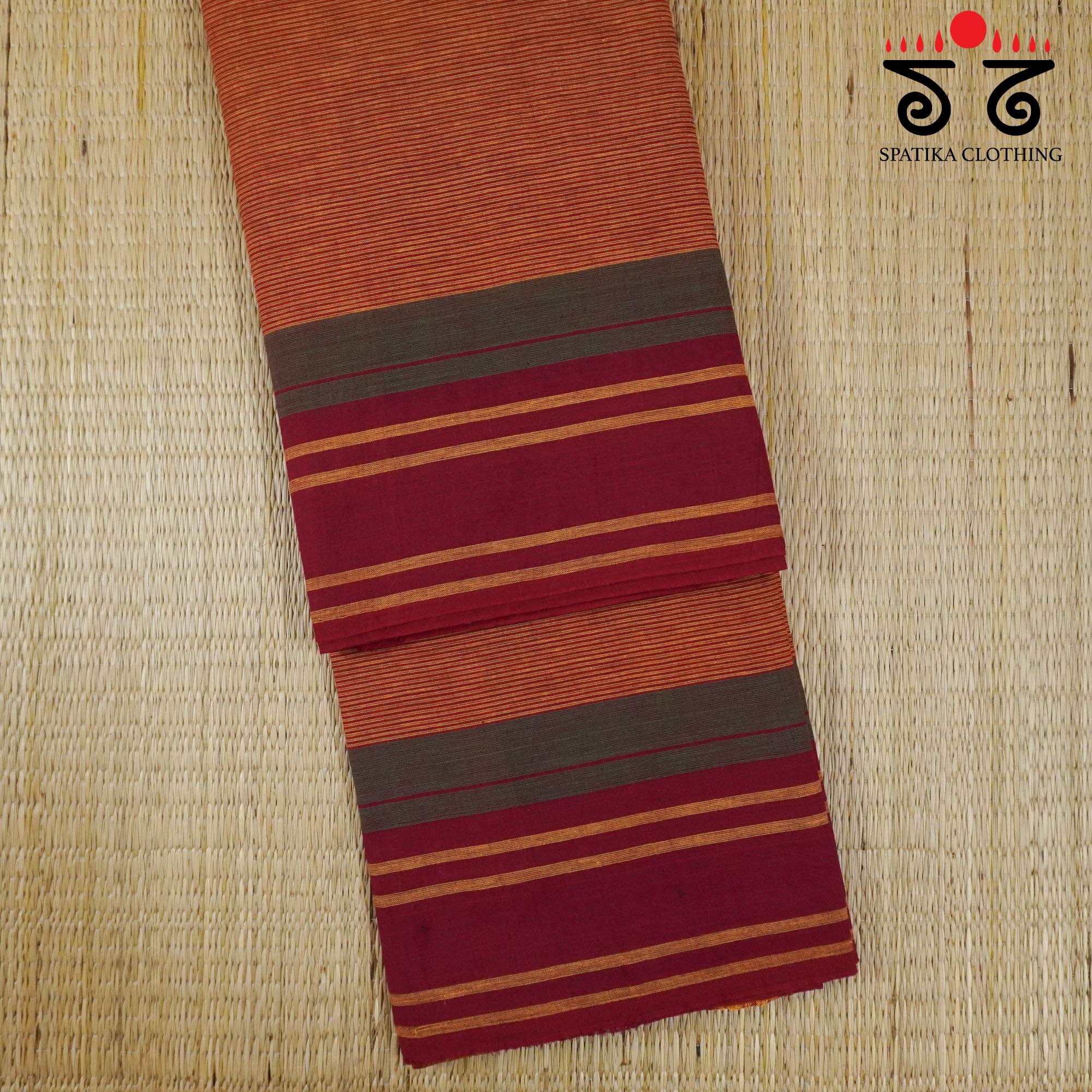 Brown Sudha Kaddi Handwoven Cotton Saree