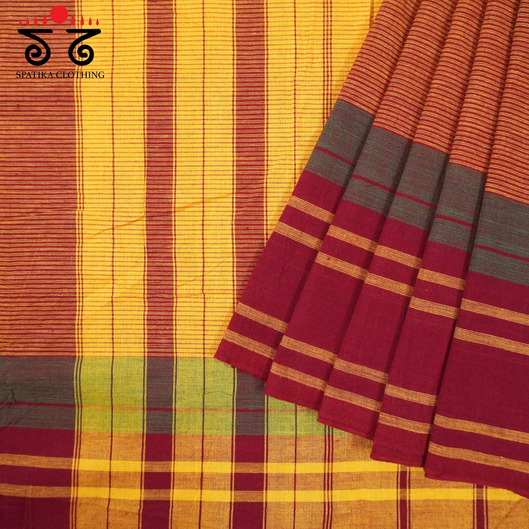 Brown Sudha Kaddi Handwoven Cotton Saree
